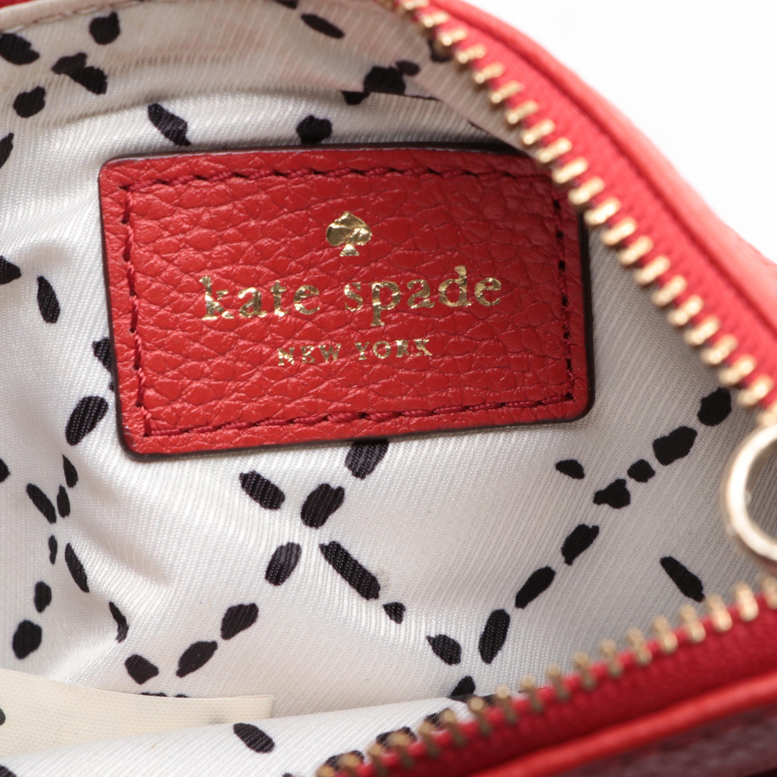 Kate Spade Tote Bag in Striped Canvas, Crossbody Bag, and Small Pouch in Leather