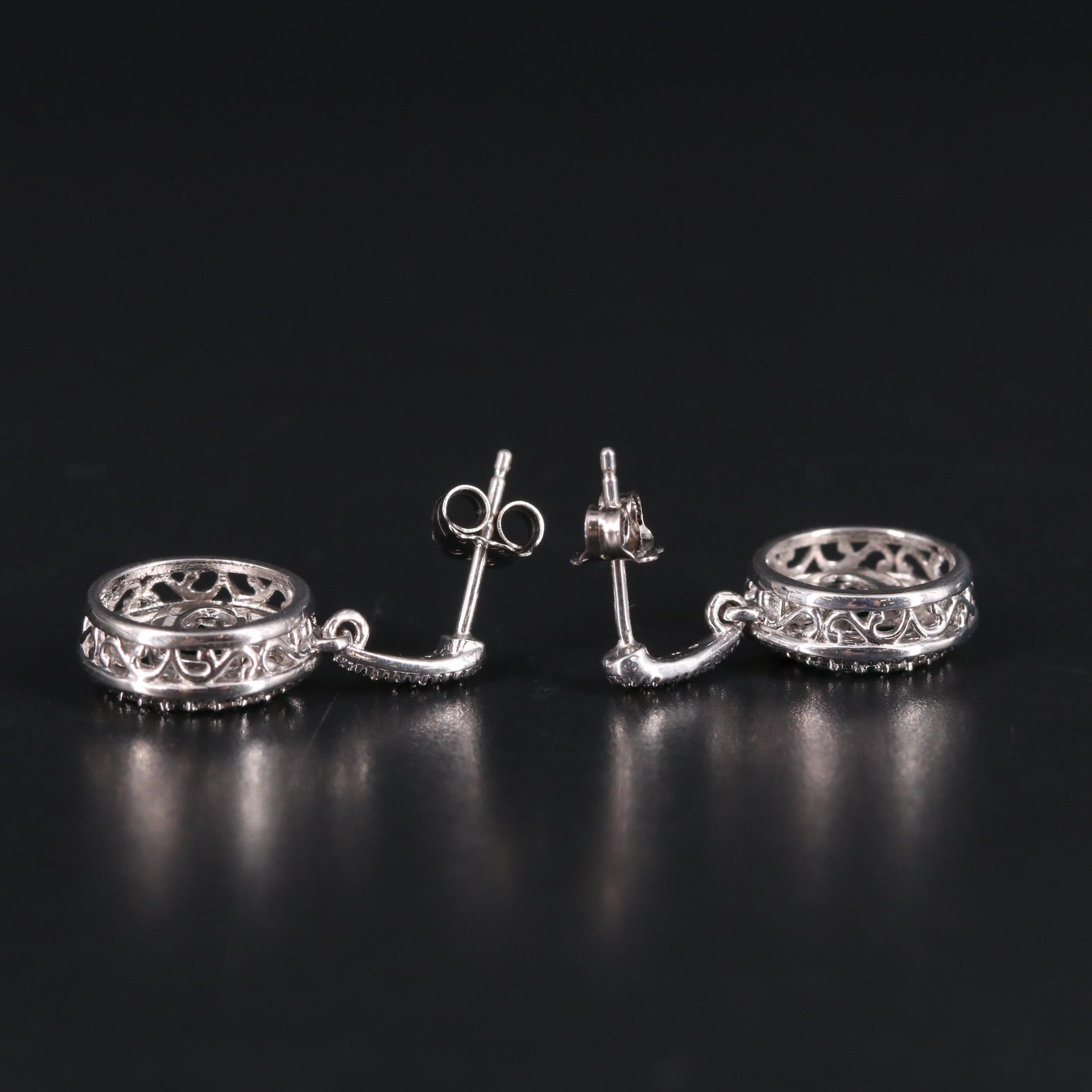 Sterling Silver Emerald and Sapphire Earrings