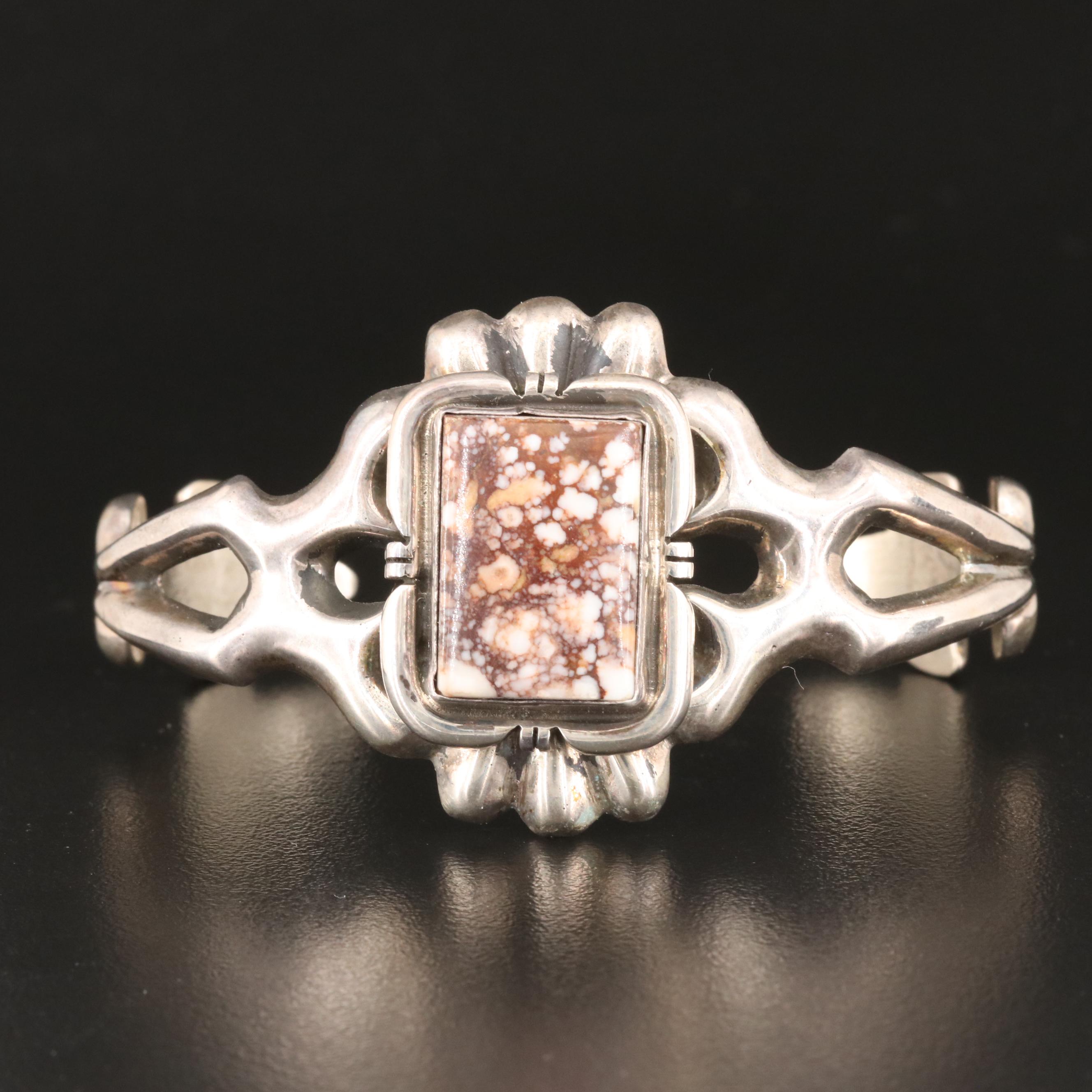 F.L. Begay Navajo Diné Sterling Jasper Cuff