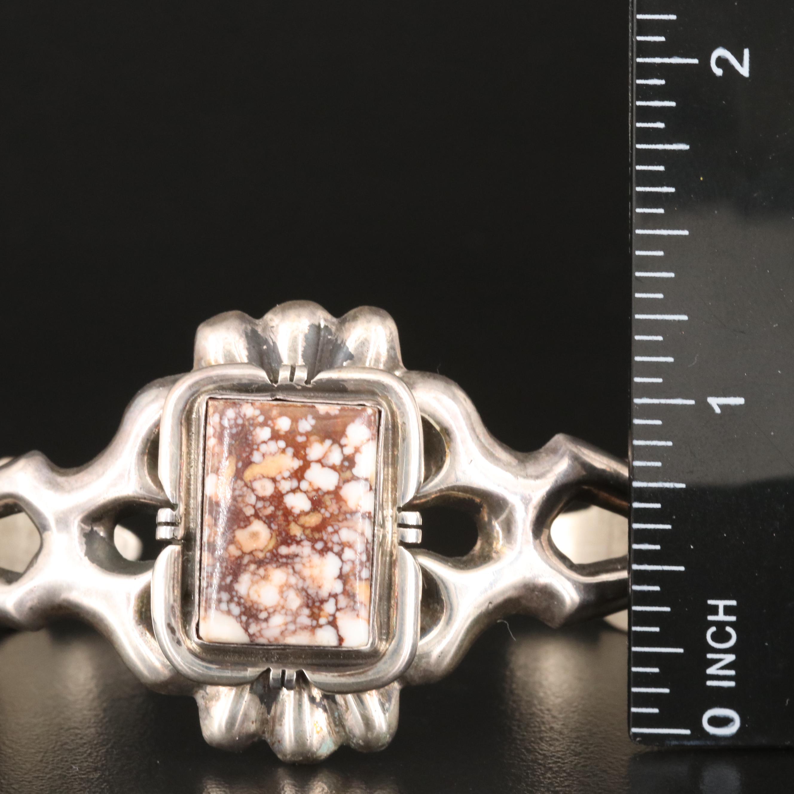 F.L. Begay Navajo Diné Sterling Jasper Cuff