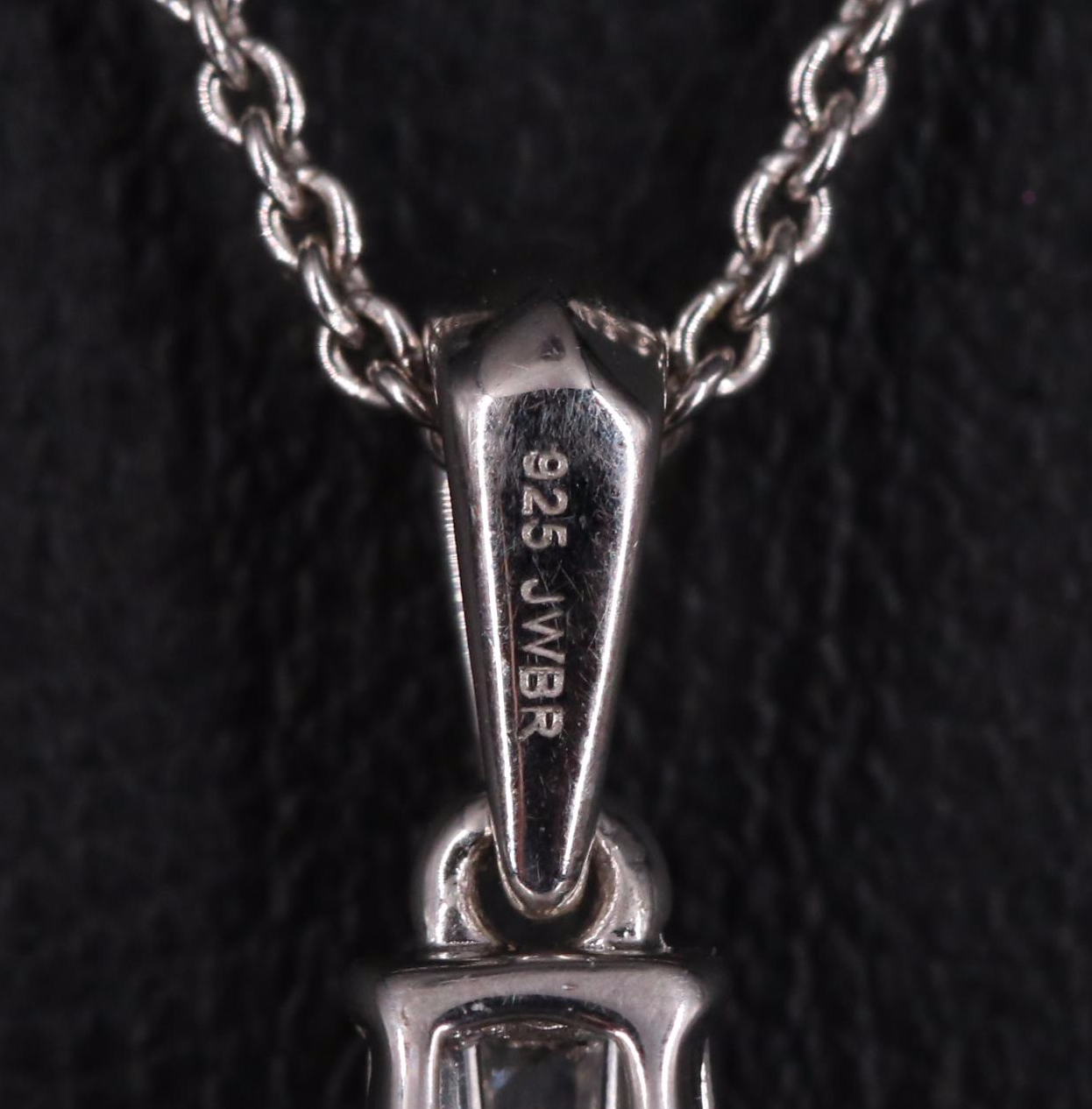 Sterling Silver Opal and Sapphire Pendant Necklace