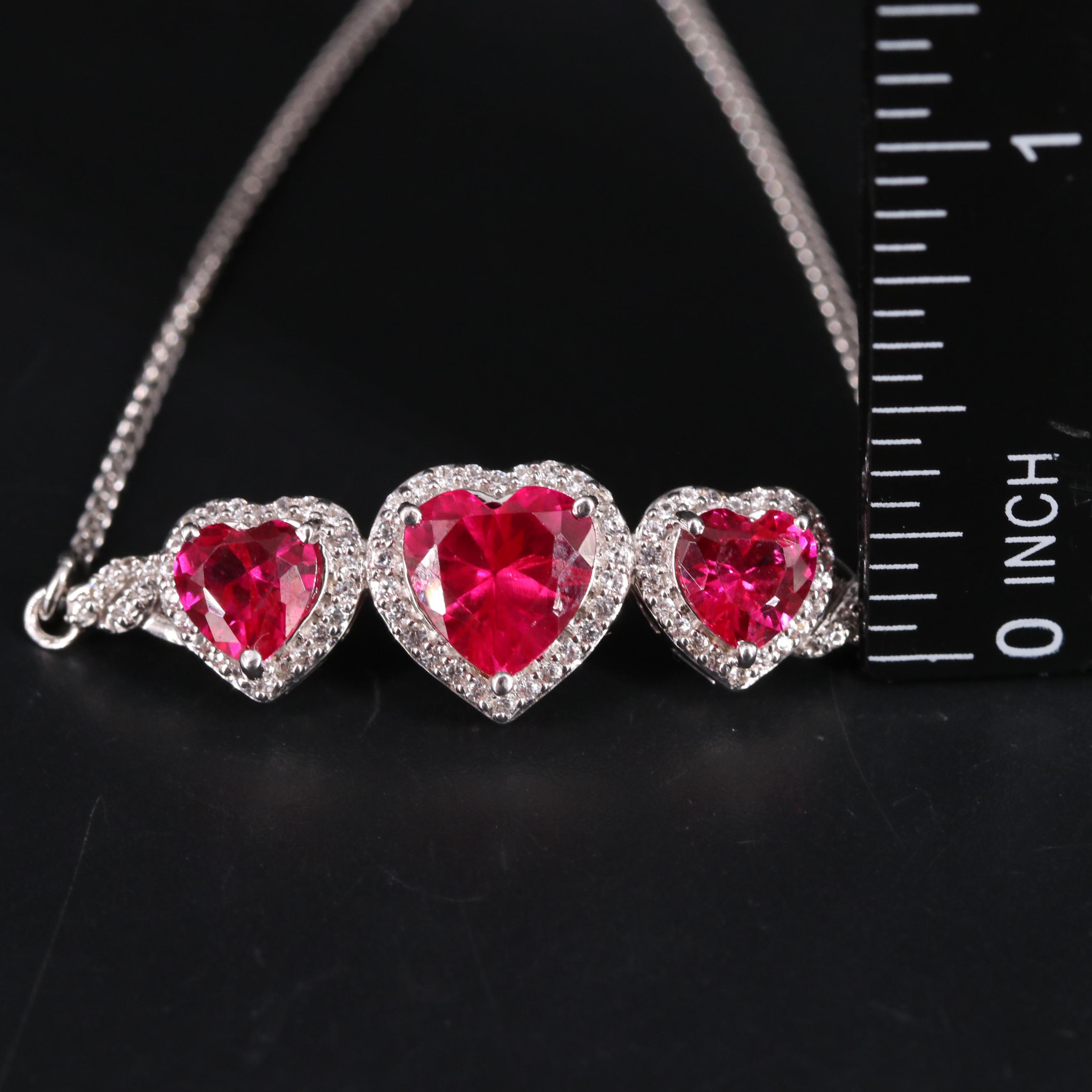 Sterling Silver Ruby and Sapphire Slide Bracelet