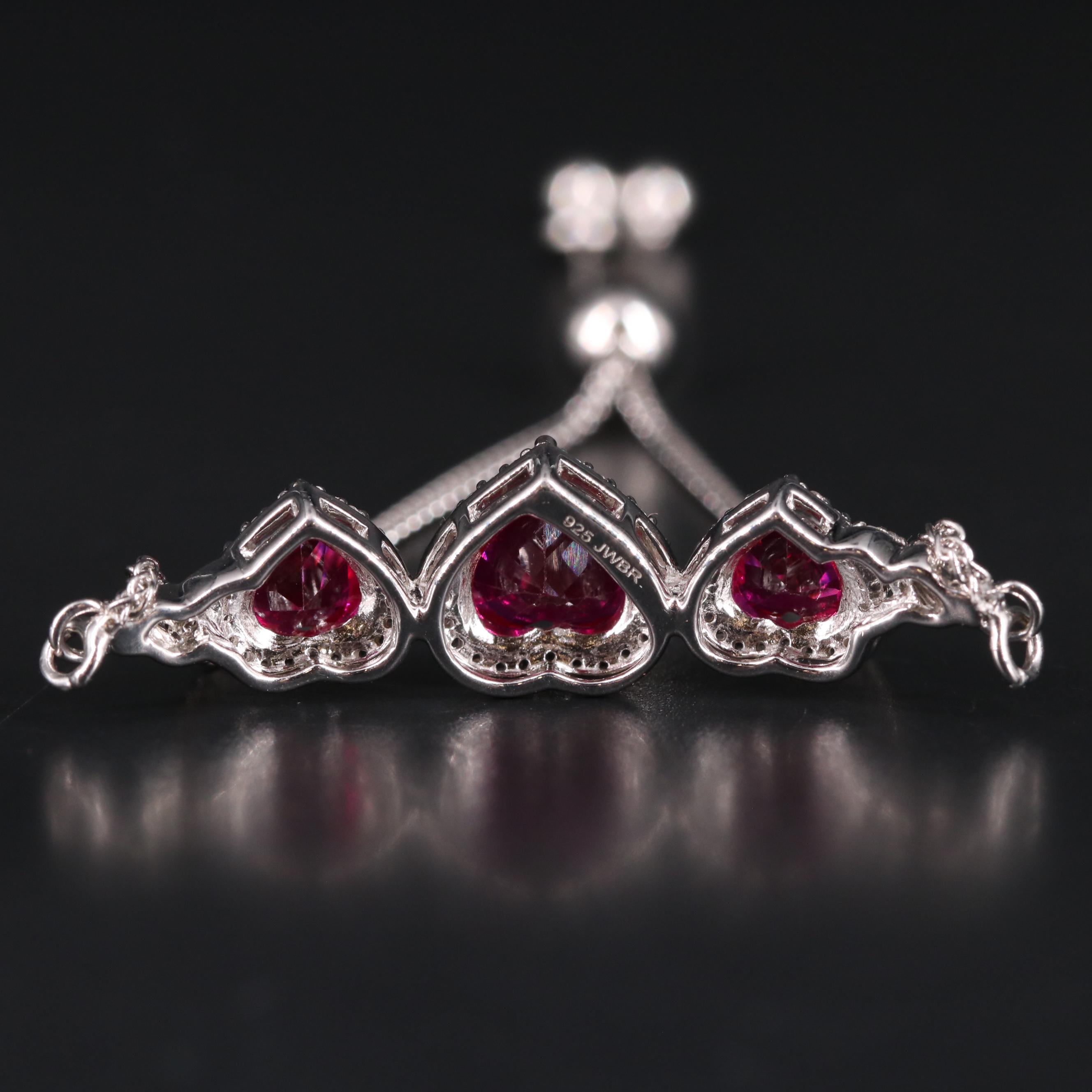 Sterling Silver Ruby and Sapphire Slide Bracelet