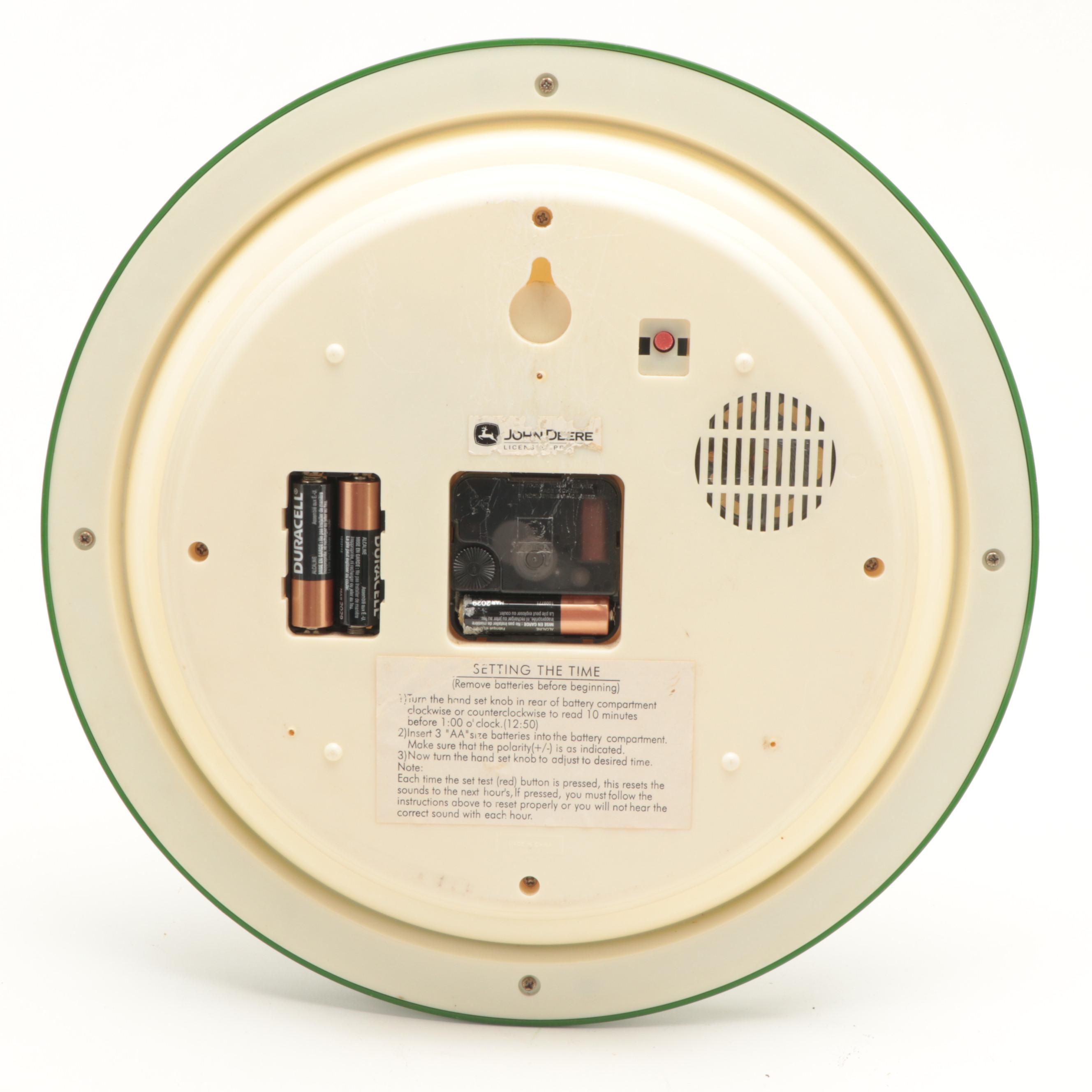 John Deere Tin Litho Boxes with Shakers, Toothpick Dispenser and Wall Clock