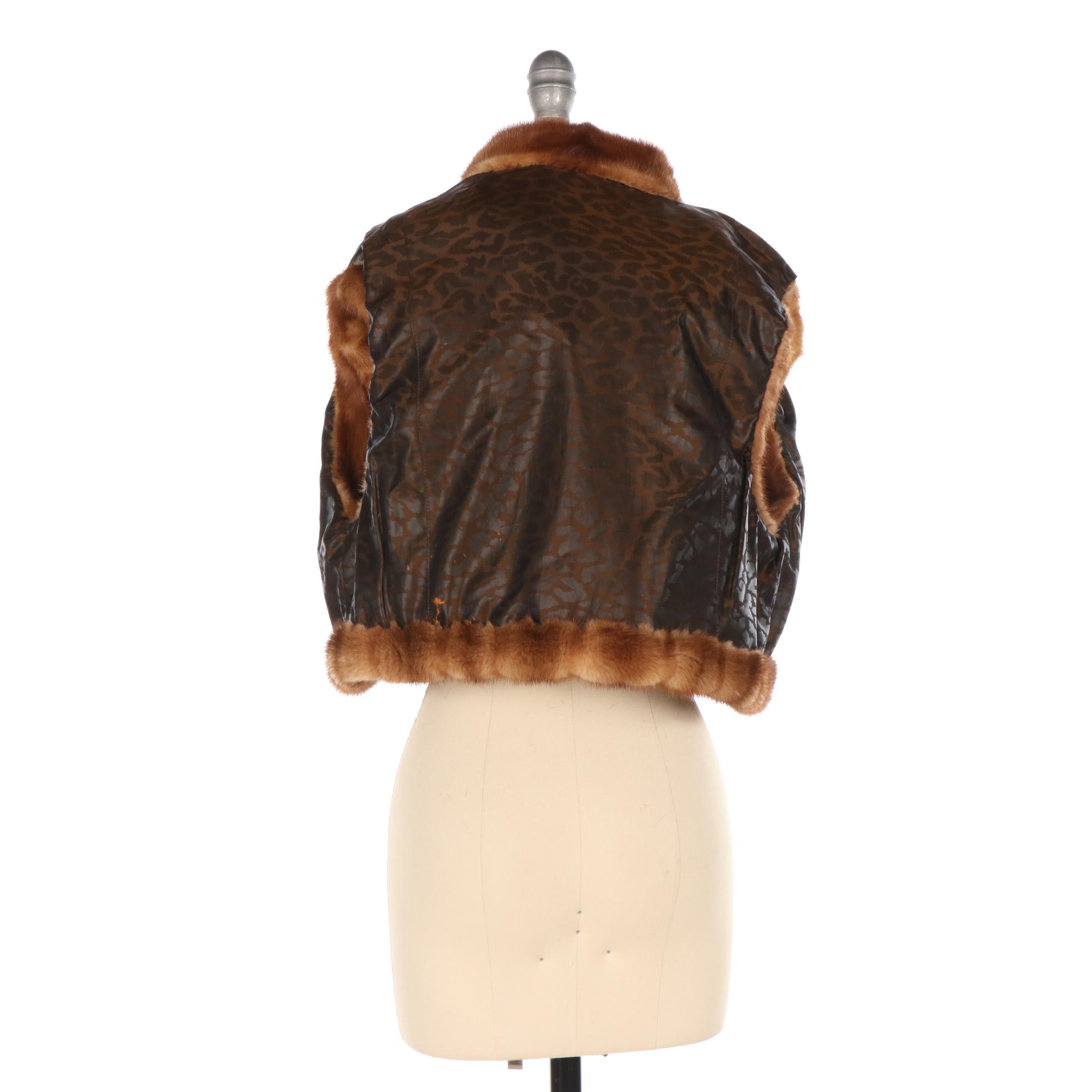 Cropped Mink Fur Vest with Hood