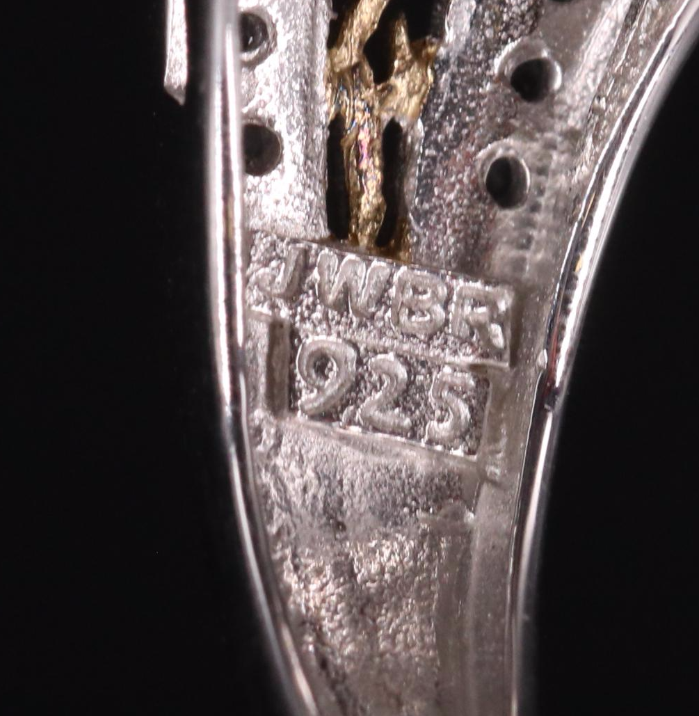 Sterling Silver Opal and Sapphire Ring