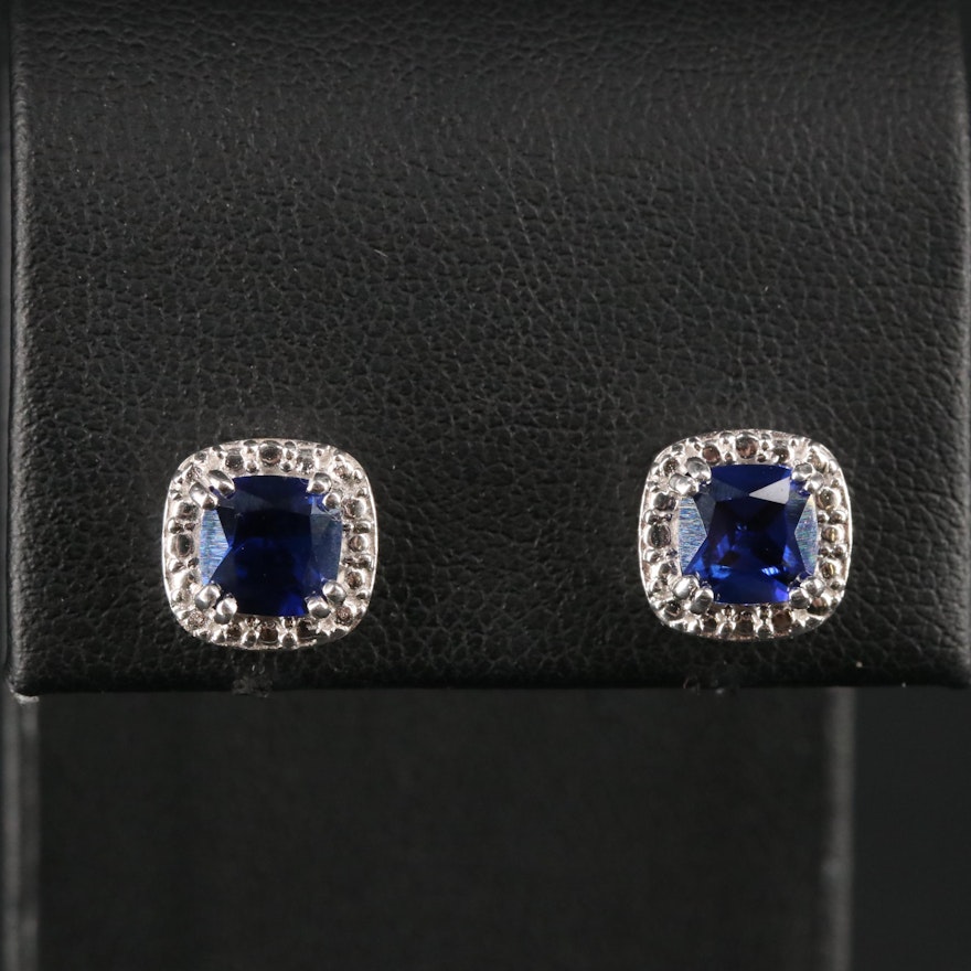 Sterling Silver Sapphire Stud Earrings