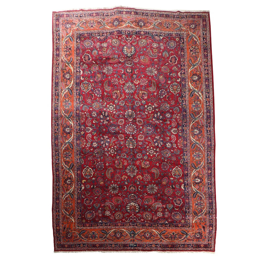 11'1 x 17' Hand-Knotted Persian Tabriz Room Sized Rug