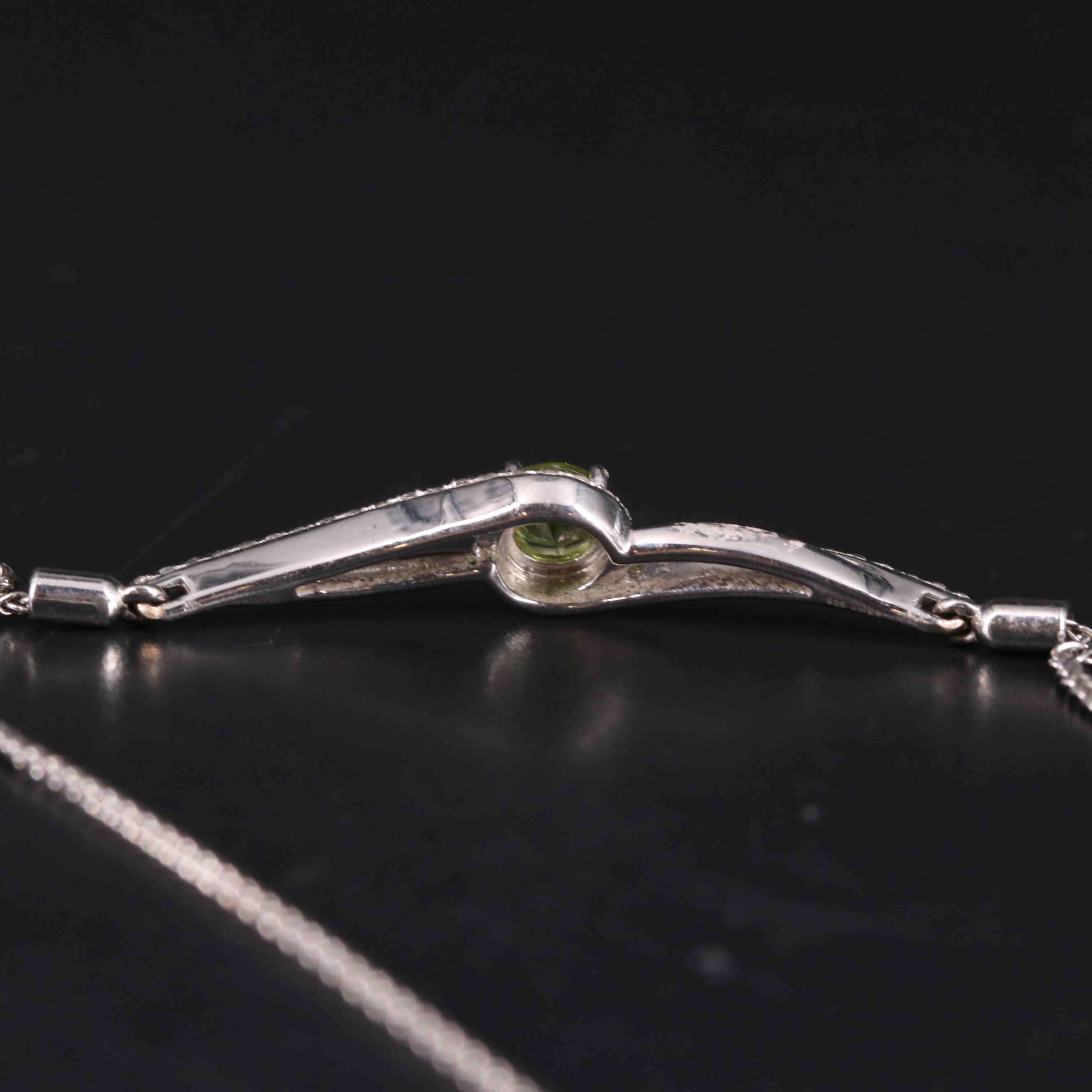 Sterling Silver Peridot and Sapphire Bracelet