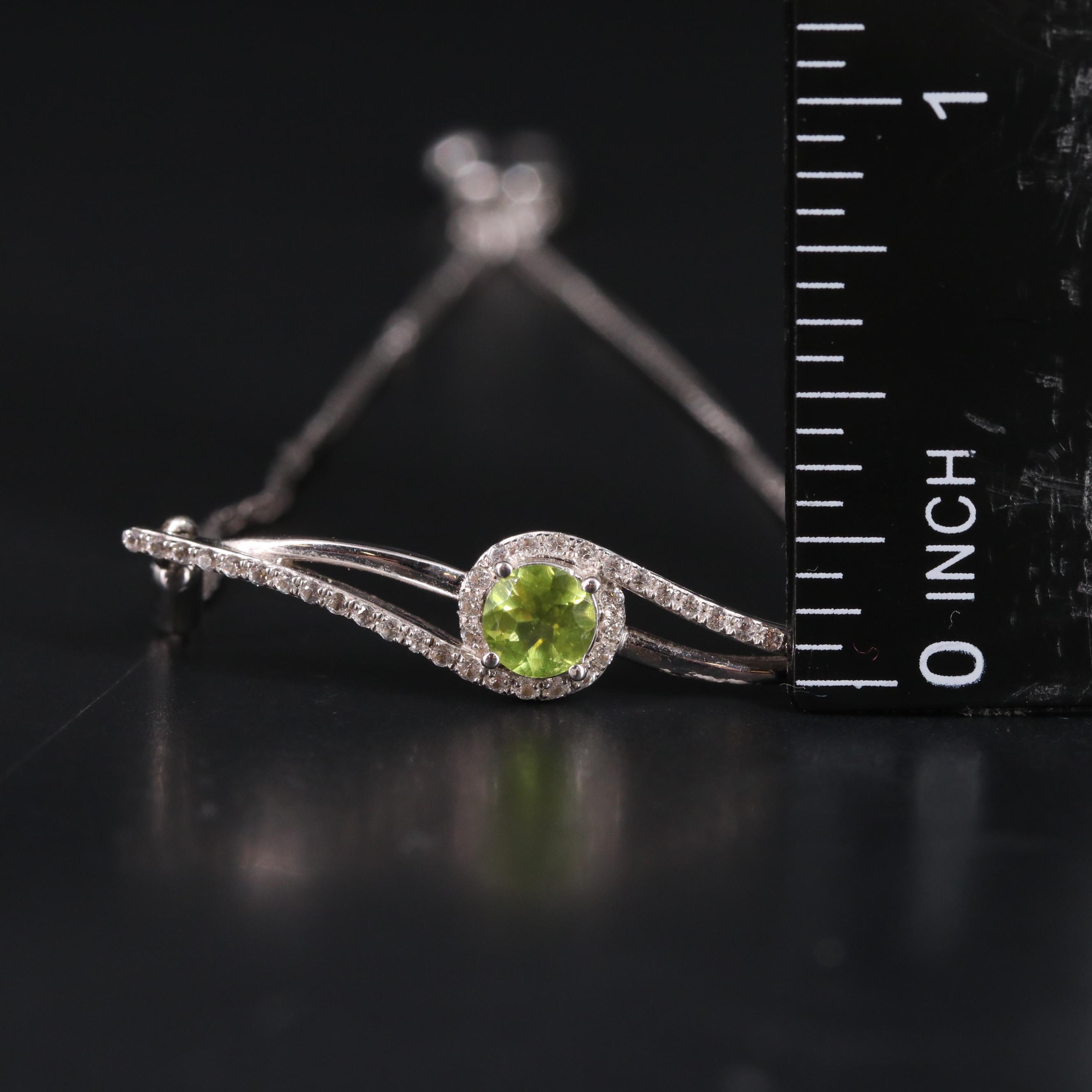 Sterling Silver Peridot and Sapphire Bracelet