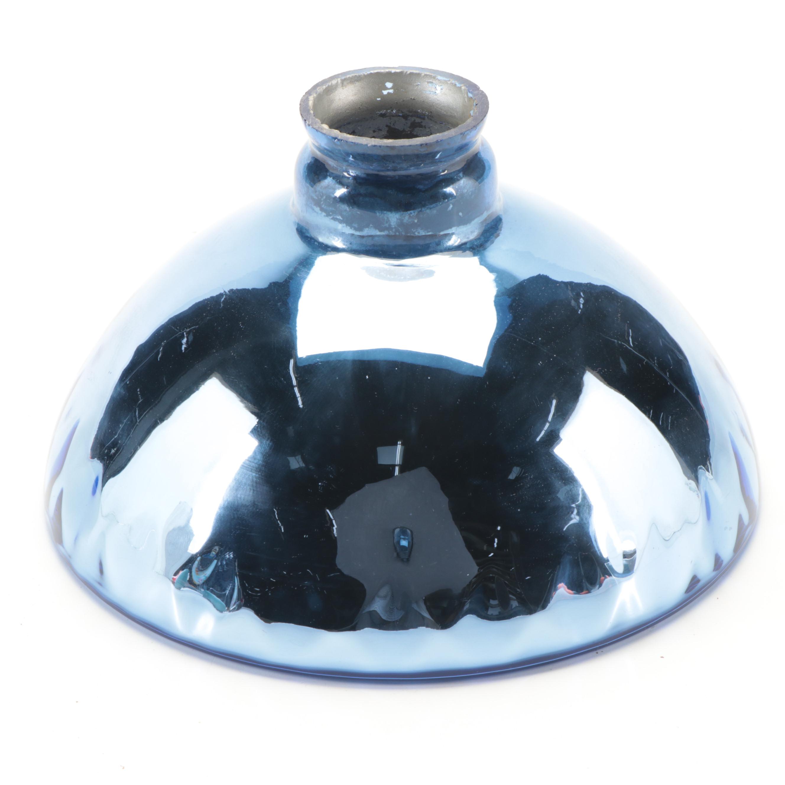 Dimpled Blue Mercury Glass Lamp Shade