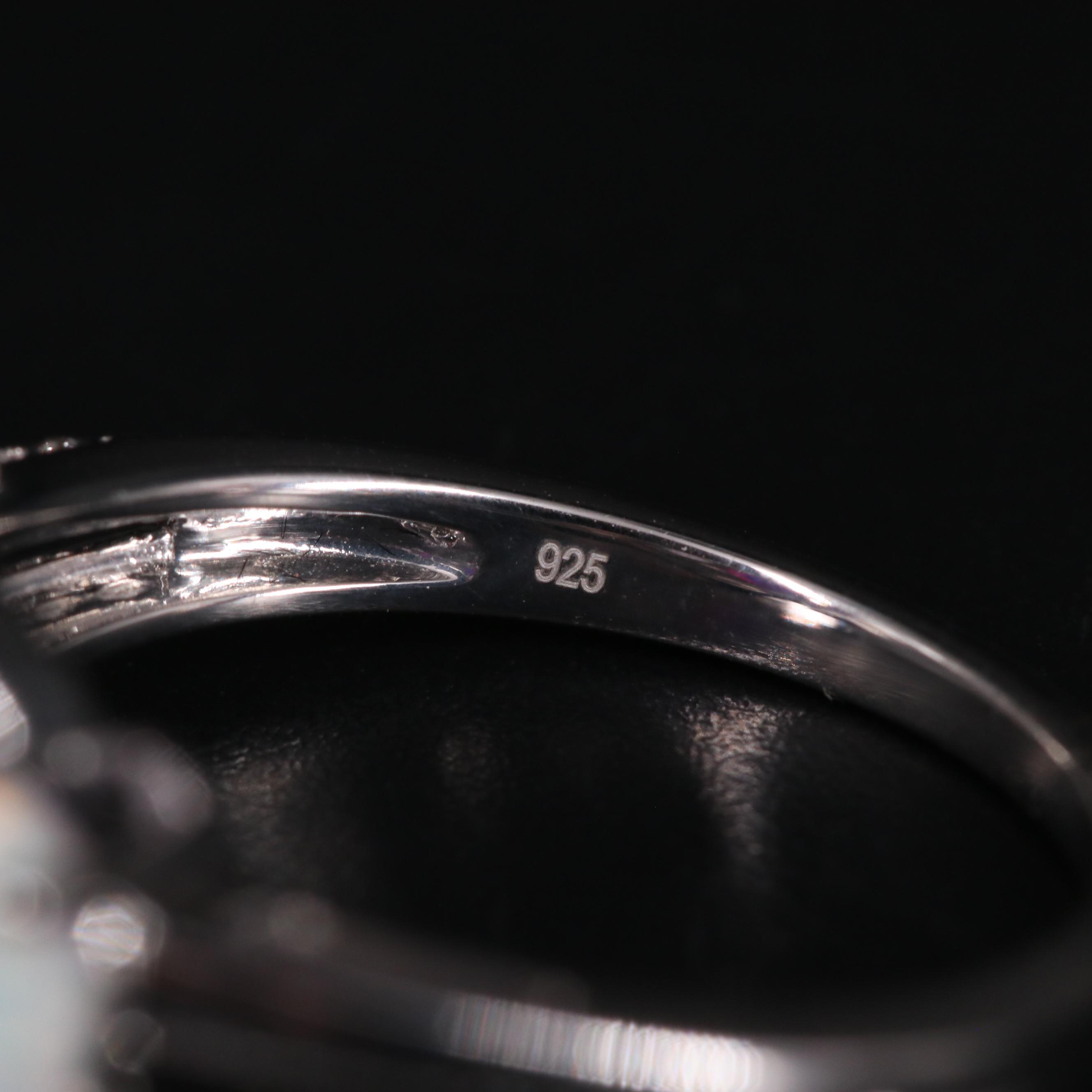 Sterling Silver Opal and Sapphire Ring