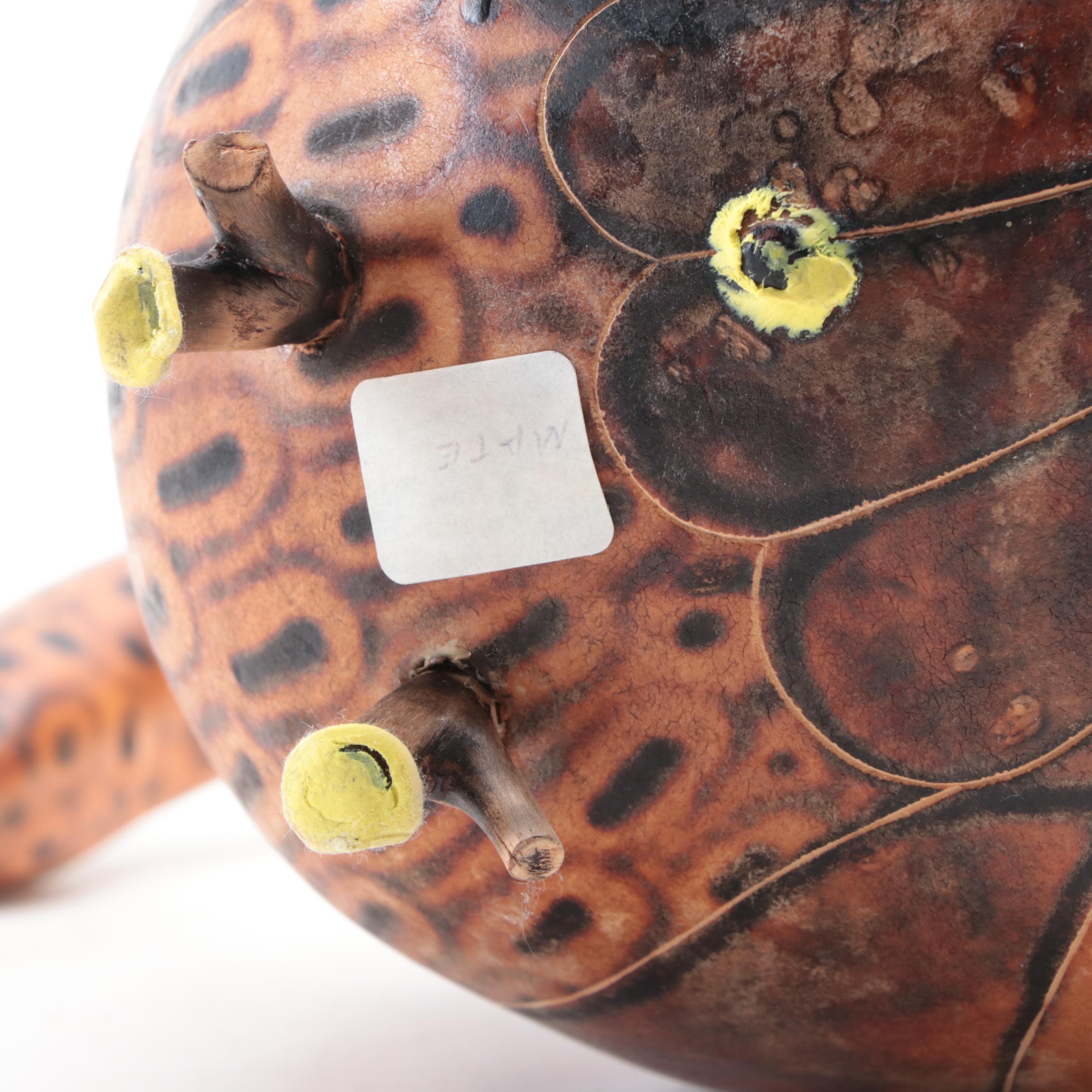 Hand-Painted and Decorated Gourd Bird Figure