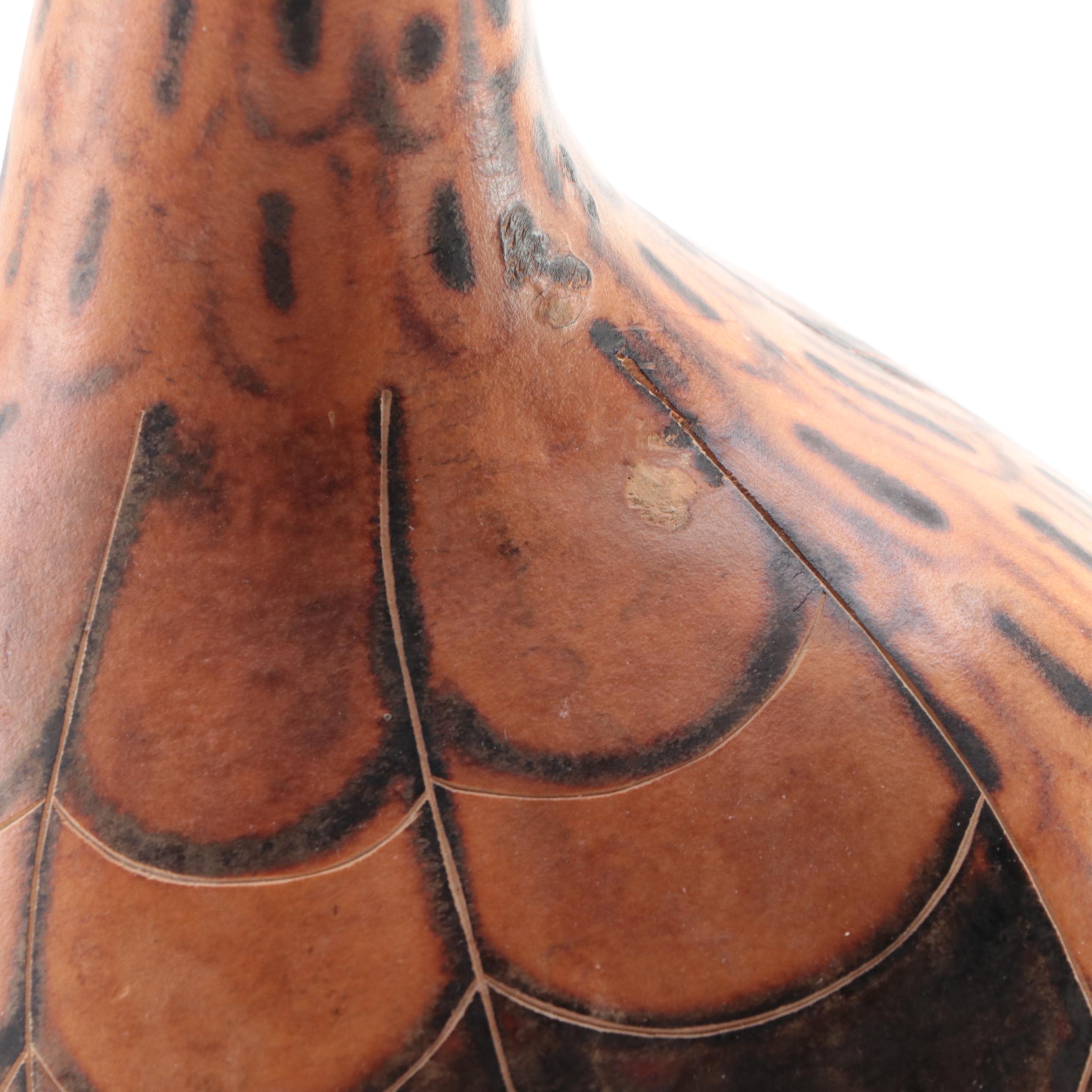 Hand-Painted and Decorated Gourd Bird Figure