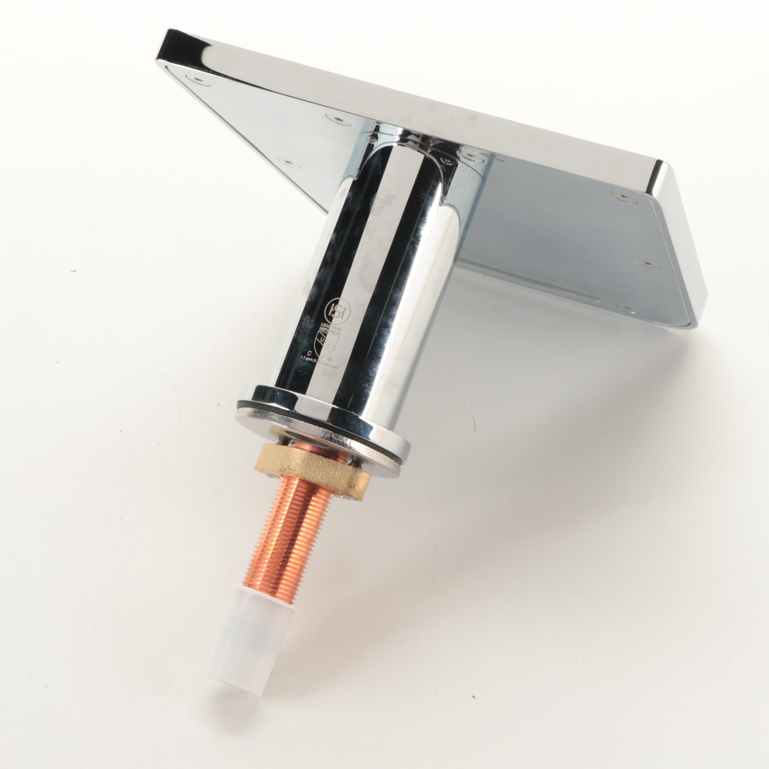 Modernist Chrome Finish Widespread Waterfall Bathroom Faucet with Pop-Up Drain