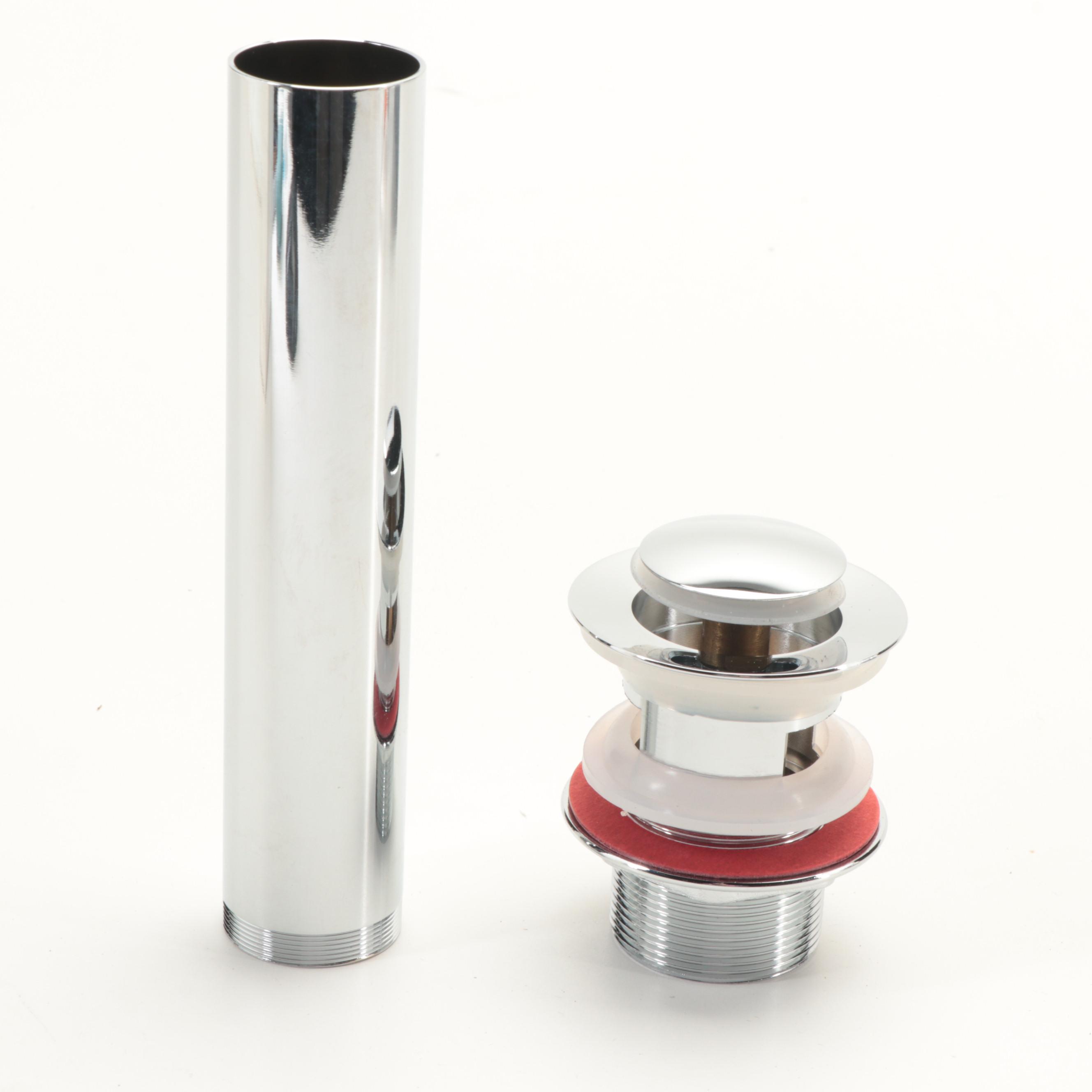 Modernist Chrome Finish Widespread Waterfall Bathroom Faucet with Pop-Up Drain