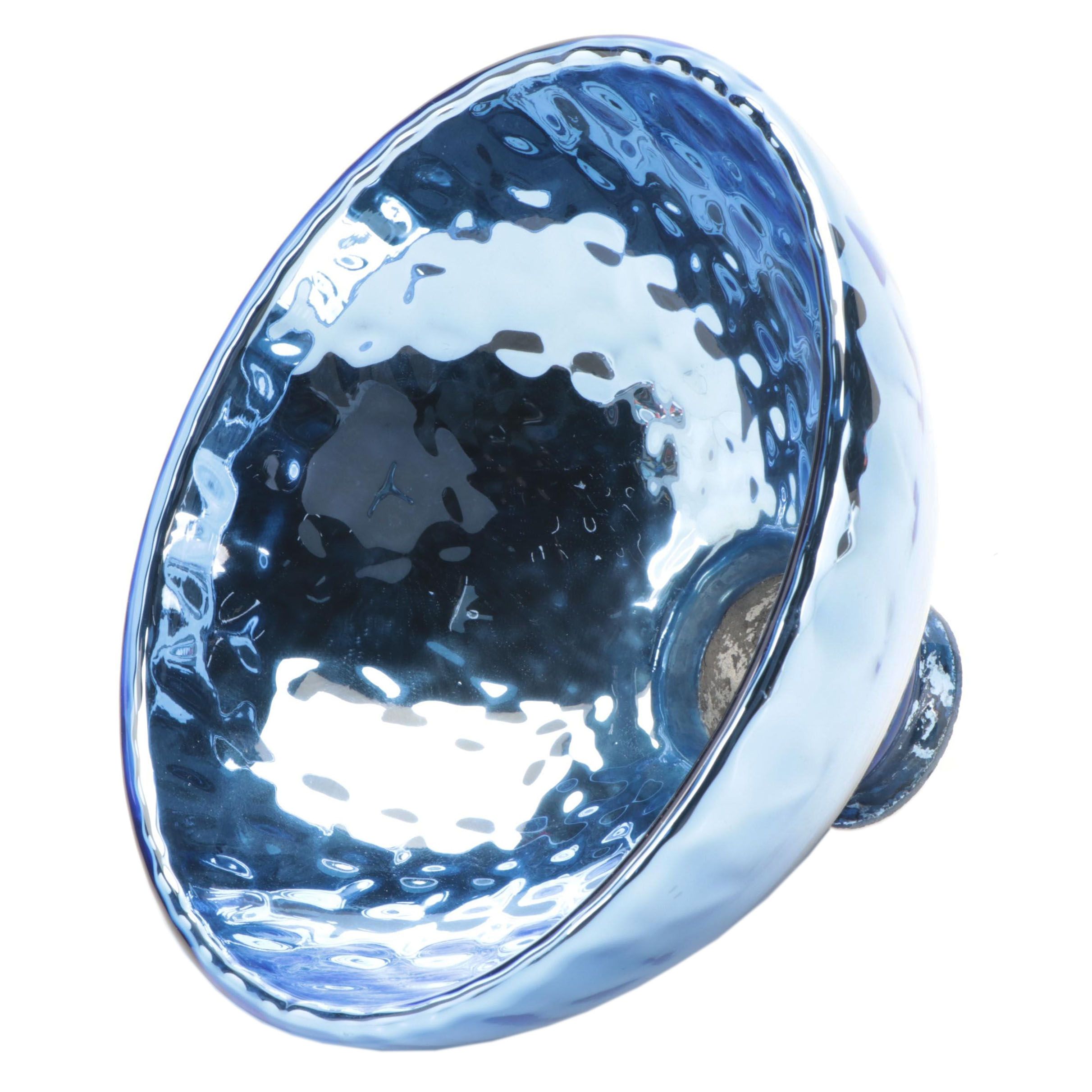 Dimpled Blue Mercury Glass Lamp Shade