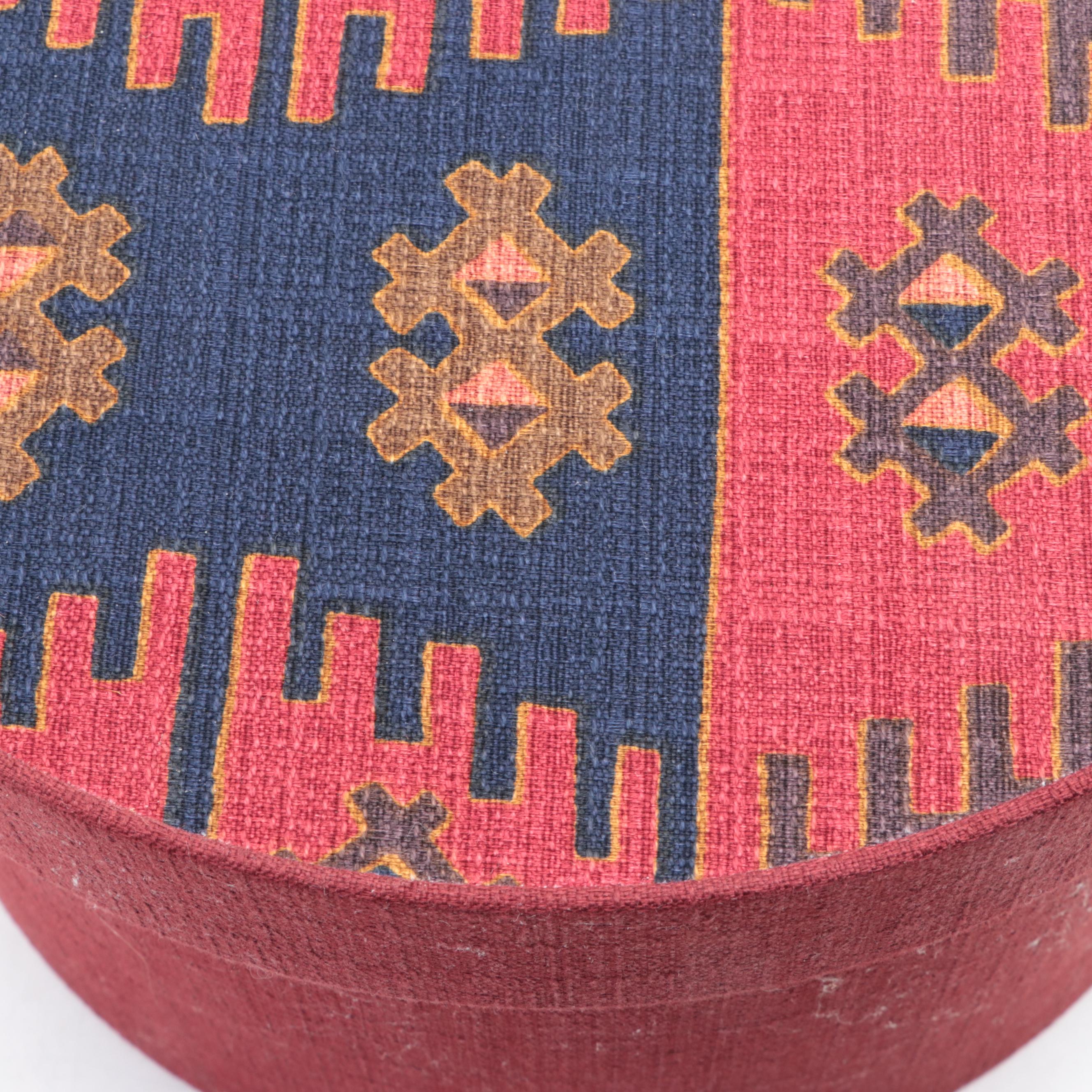 Loose-Weave Southwestern Style Fabric Covered Hat Box