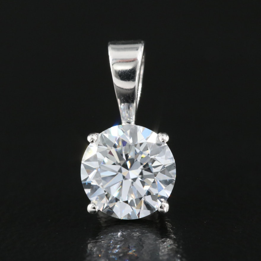 14K 0.95 CT Lab Grown Diamond Solitaire Pendant