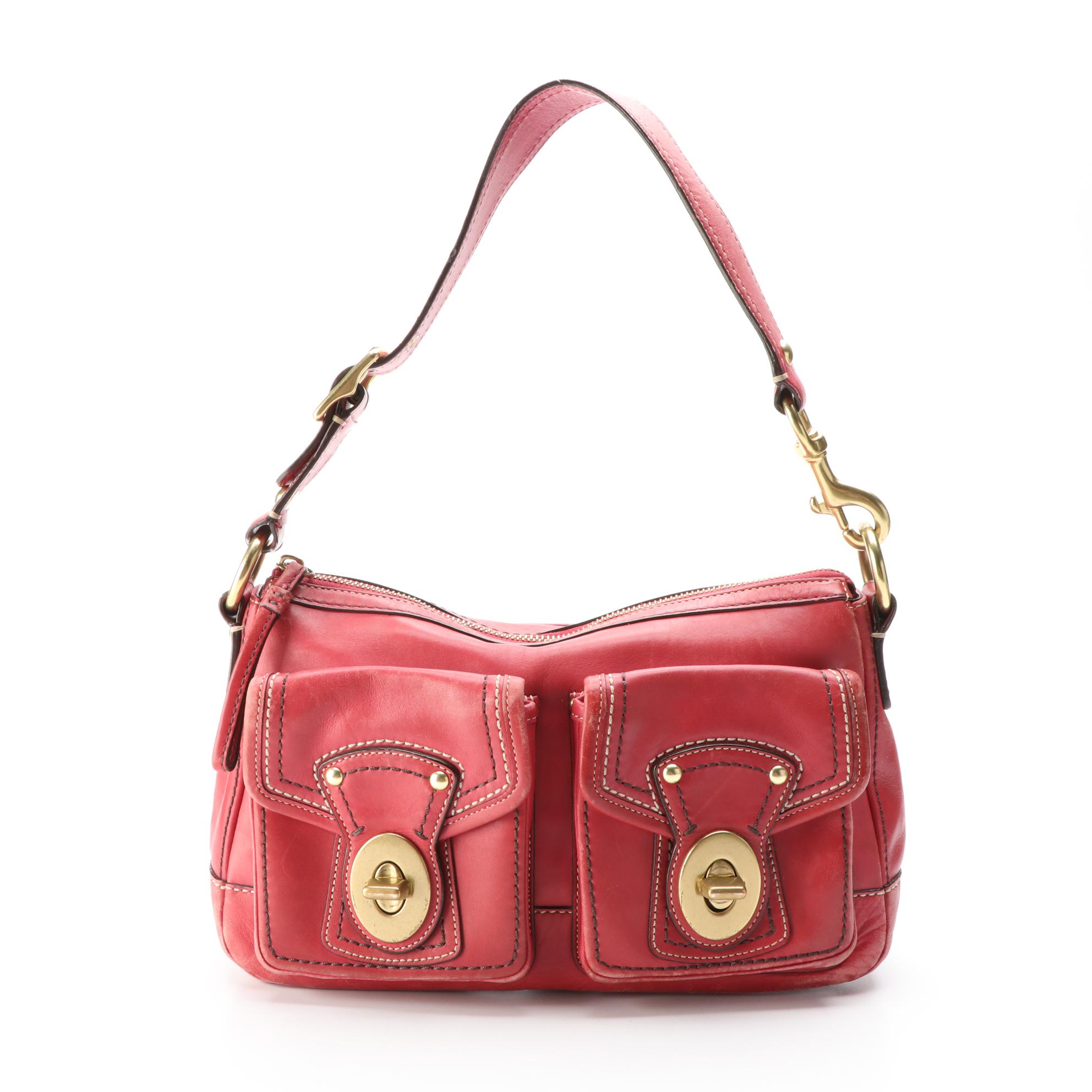 Coach F12868 and 7786 Leather Shoulder Bags with Signature Canvas Small Bags