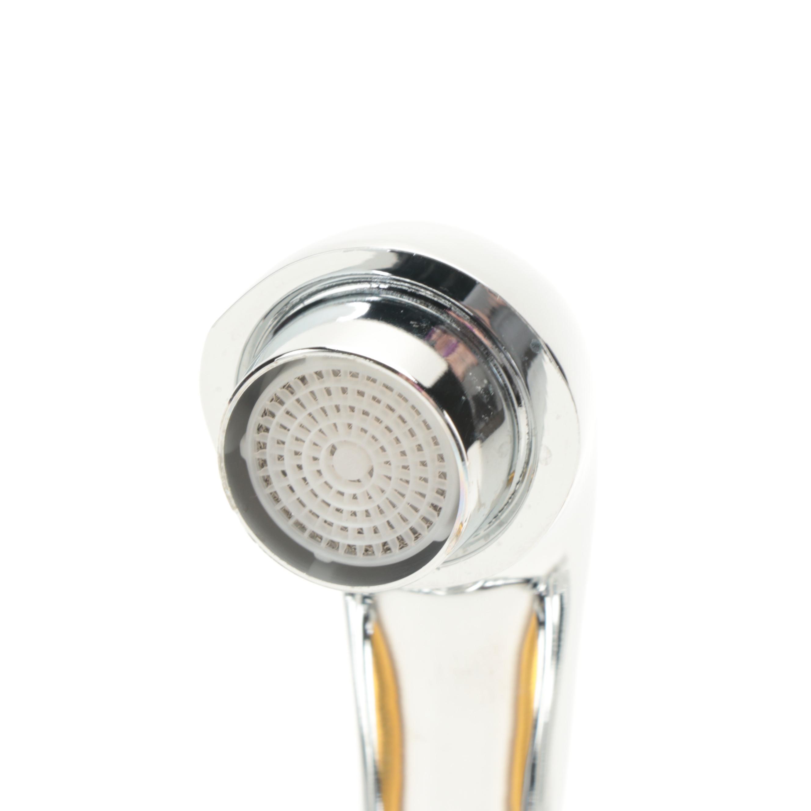 Chrome Finish Bridge Bathroom Faucet with Pop-Up Drain