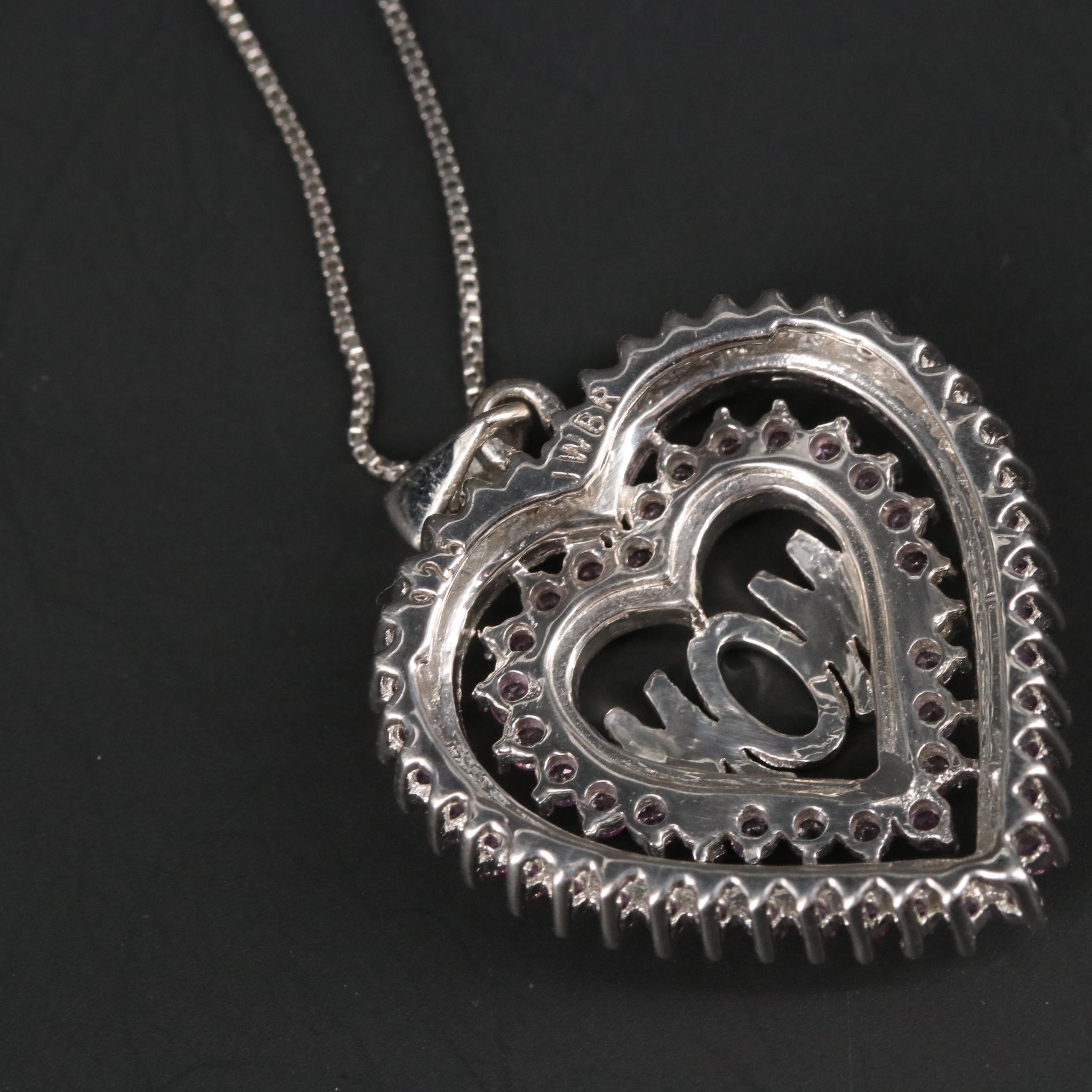 Sterling Silver Sapphire "Mom" Necklace