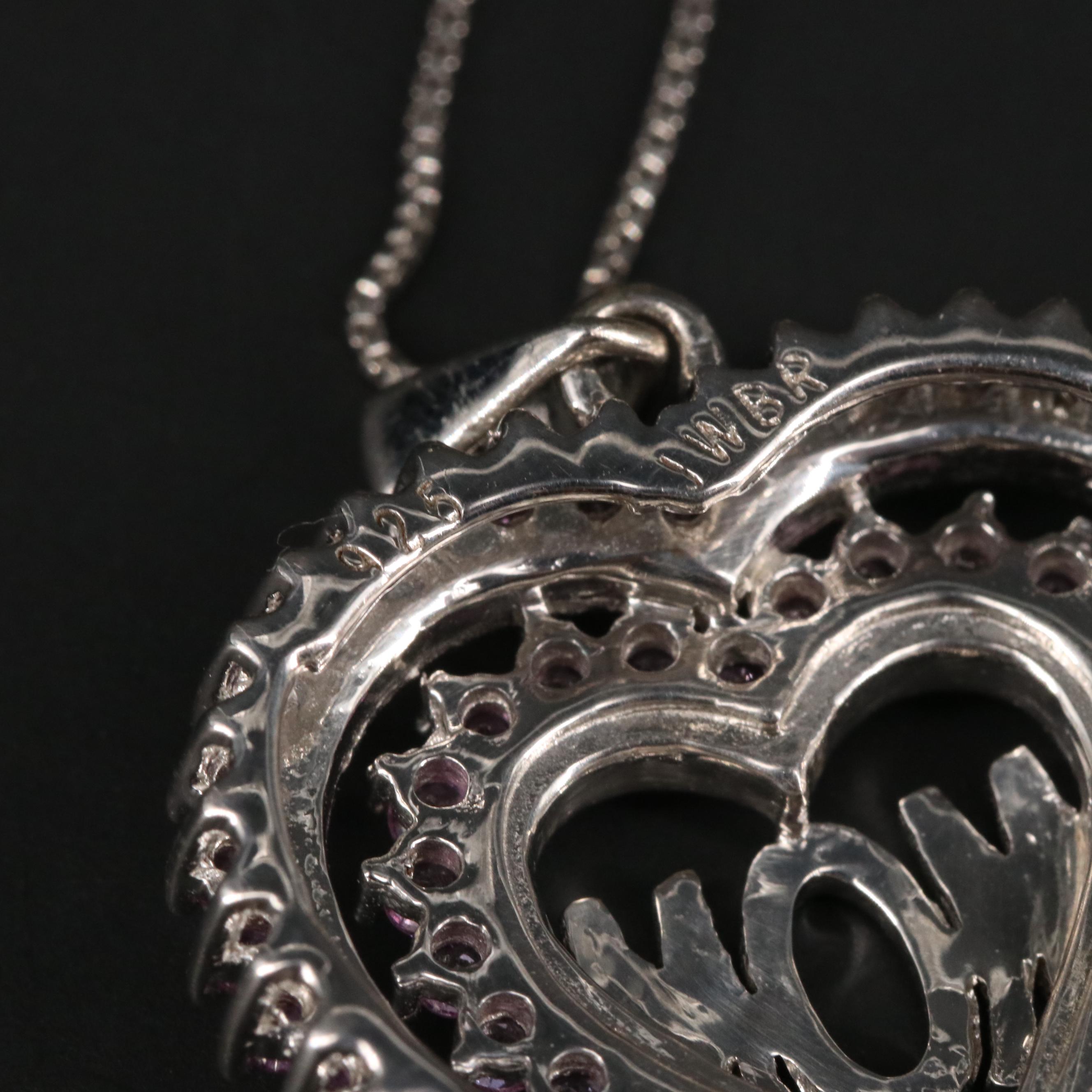 Sterling Silver Sapphire "Mom" Necklace