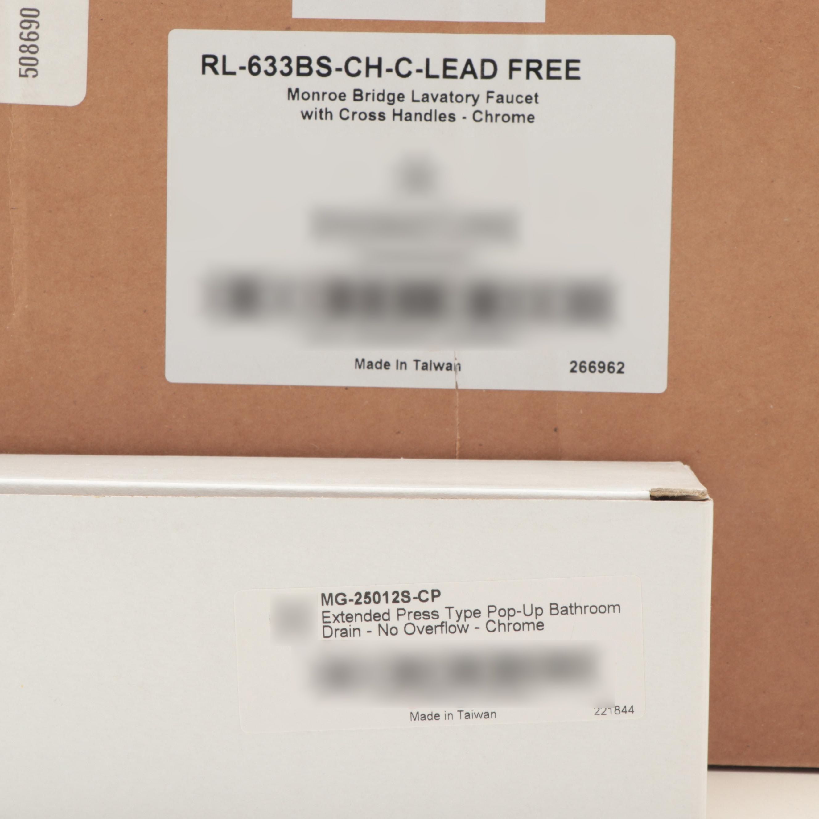 Chrome Finish Bridge Bathroom Faucet with Pop-Up Drain