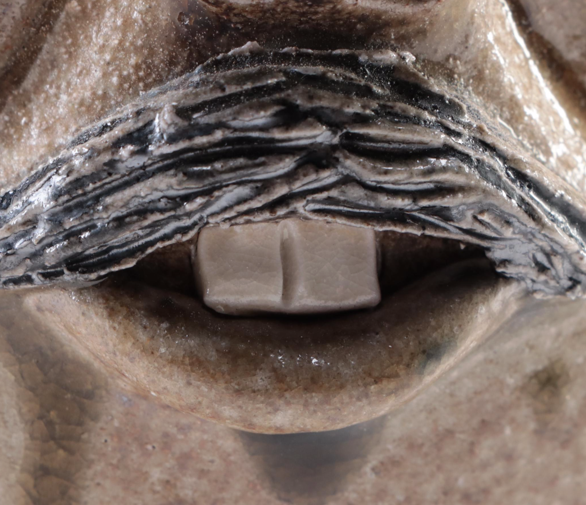 Lion's Den Pottery Glazed Stoneware Face Jug, 2003