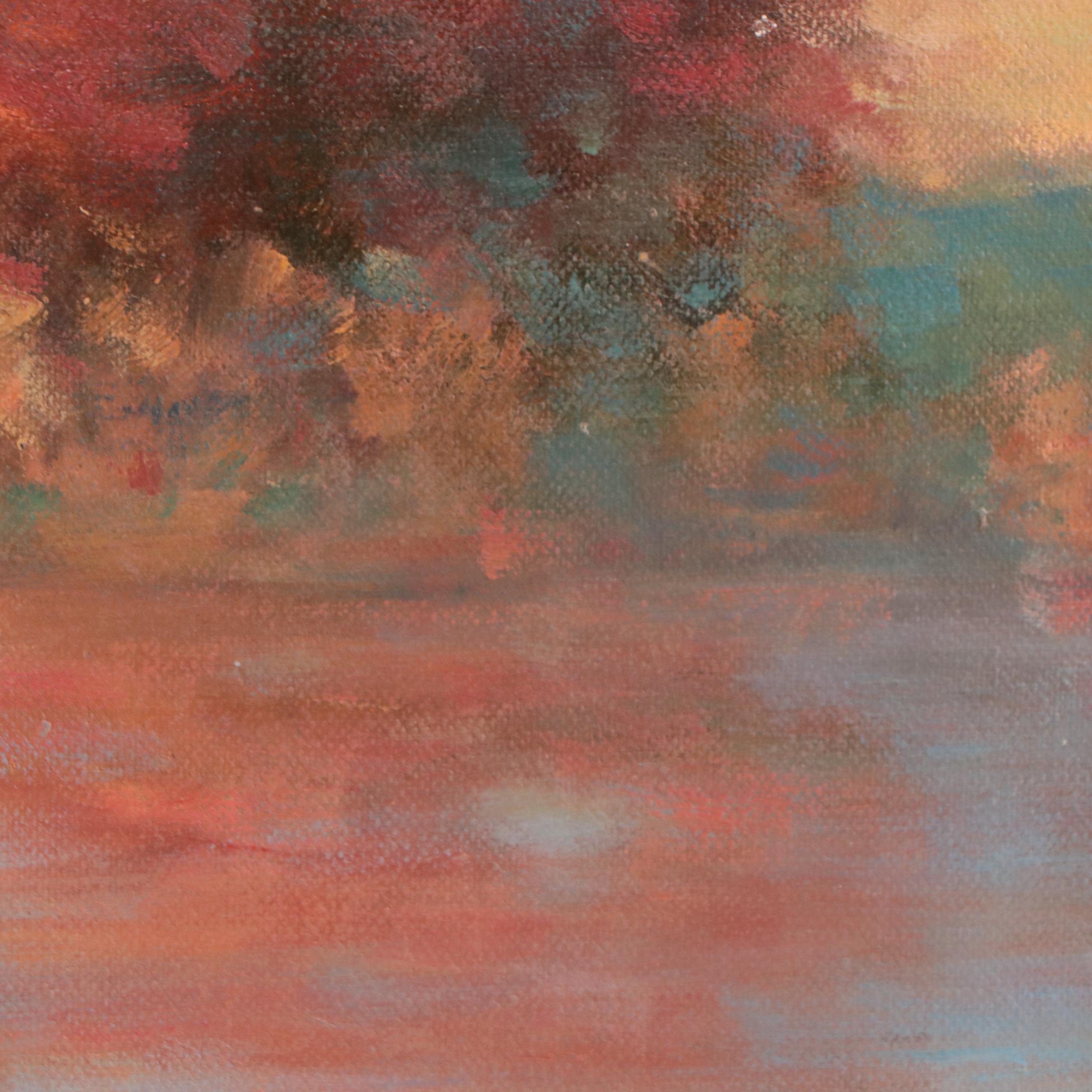 John Young Impressionist Landscape Oil Painting, 21st Century