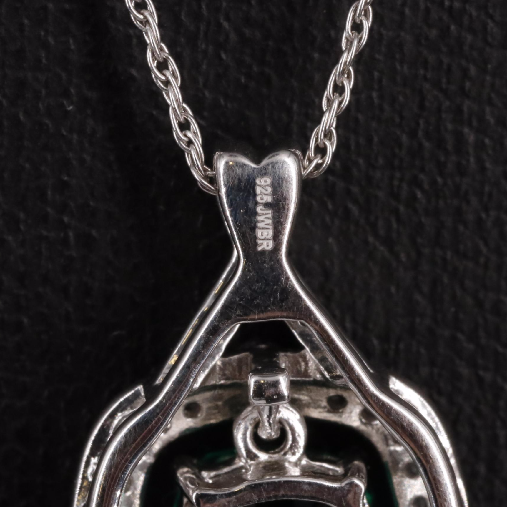 Sterling Silver Emerald and Sapphire Necklace