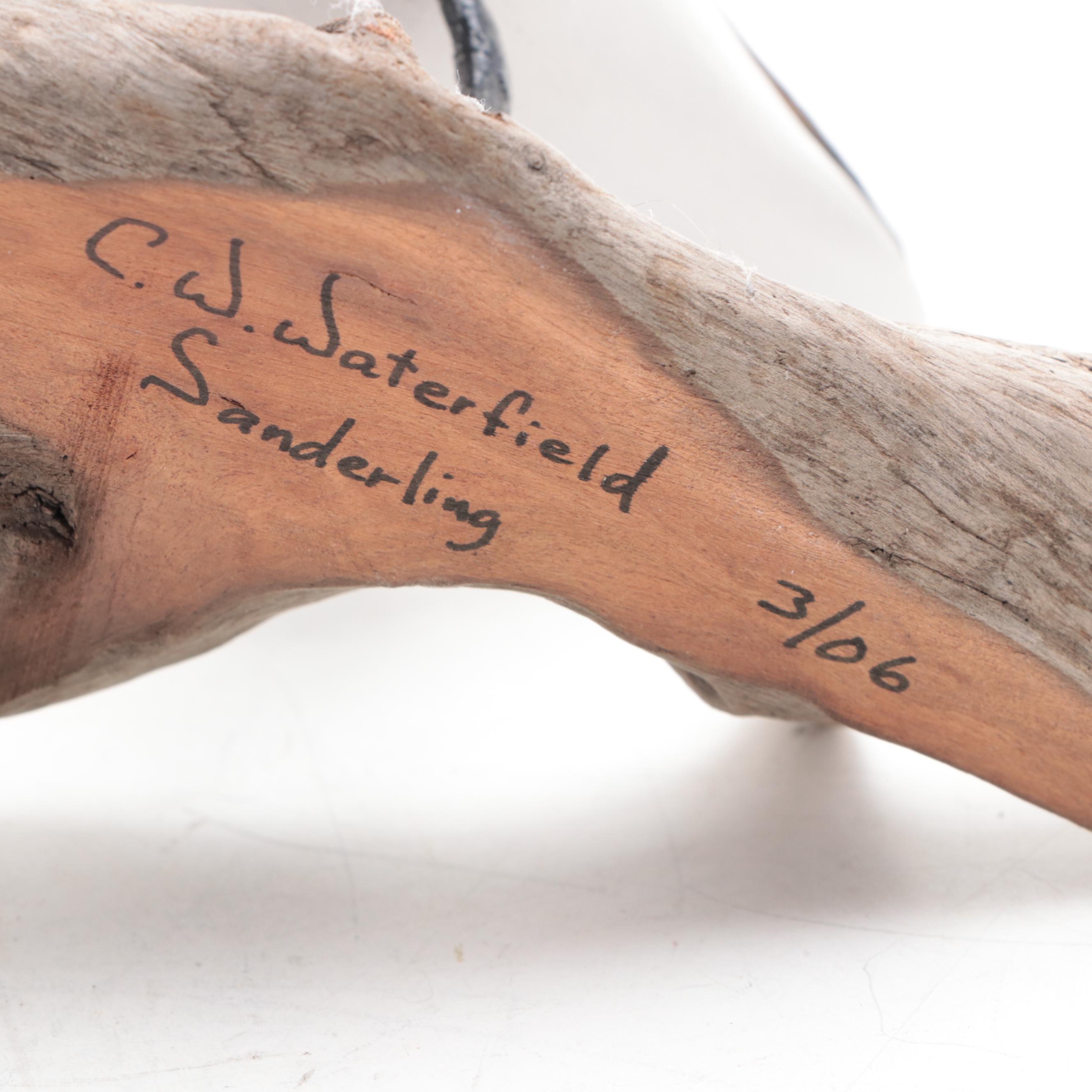 Curtis W. Waterfield Signed "Sanderling" Wooden Figurine, 2006
