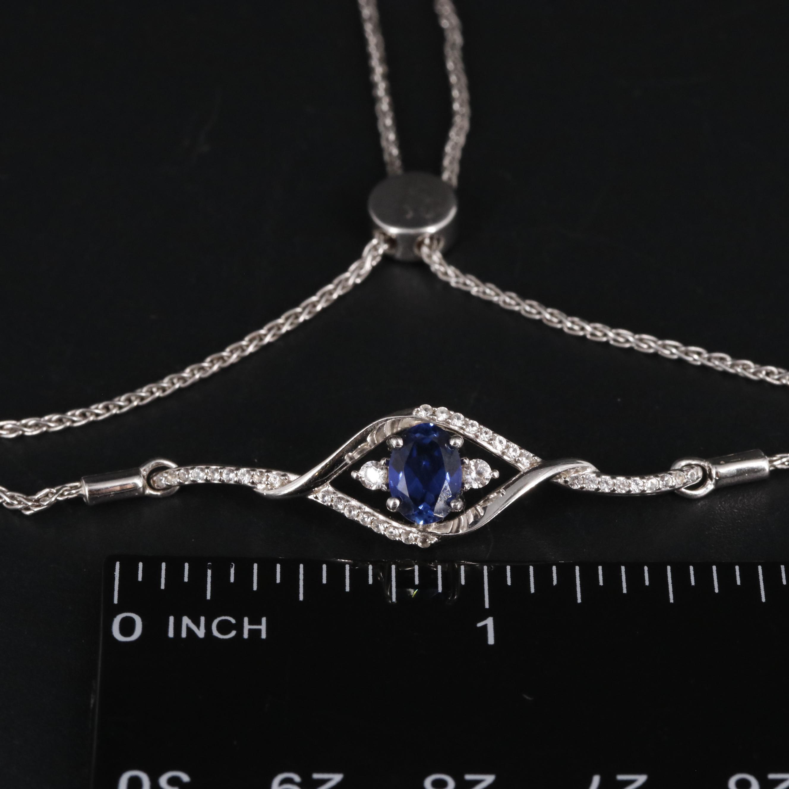 Sterling Silver and Sapphire Bracelet