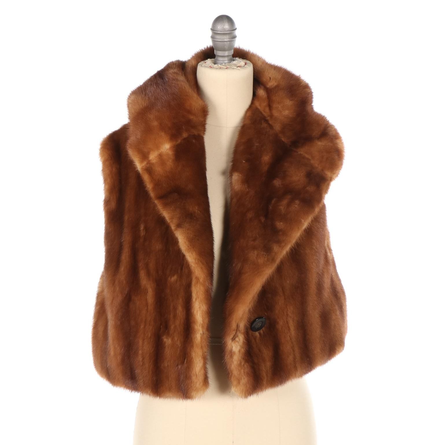 Cropped Mink Fur Vest with Hood