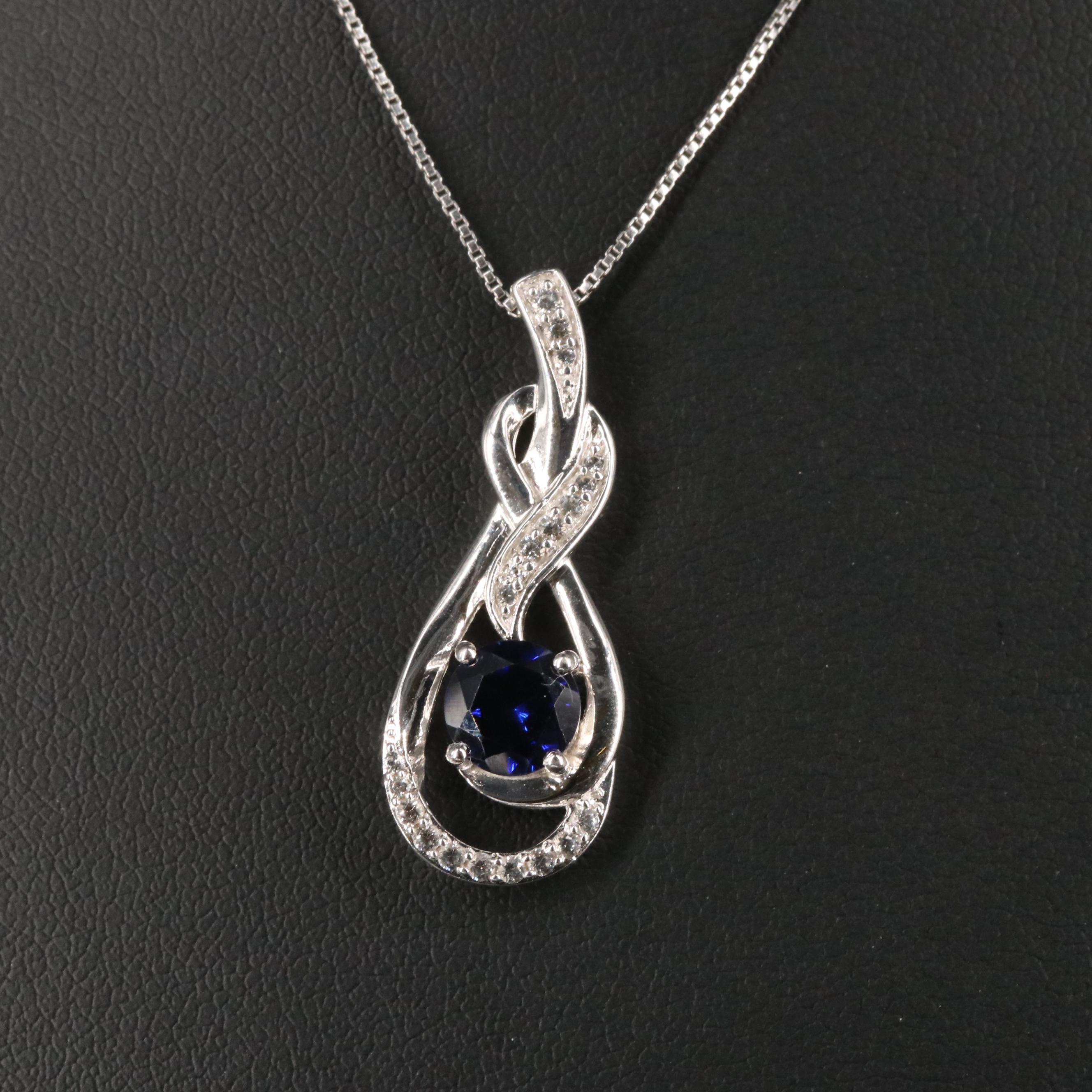Sterling Silver Sapphire Necklace