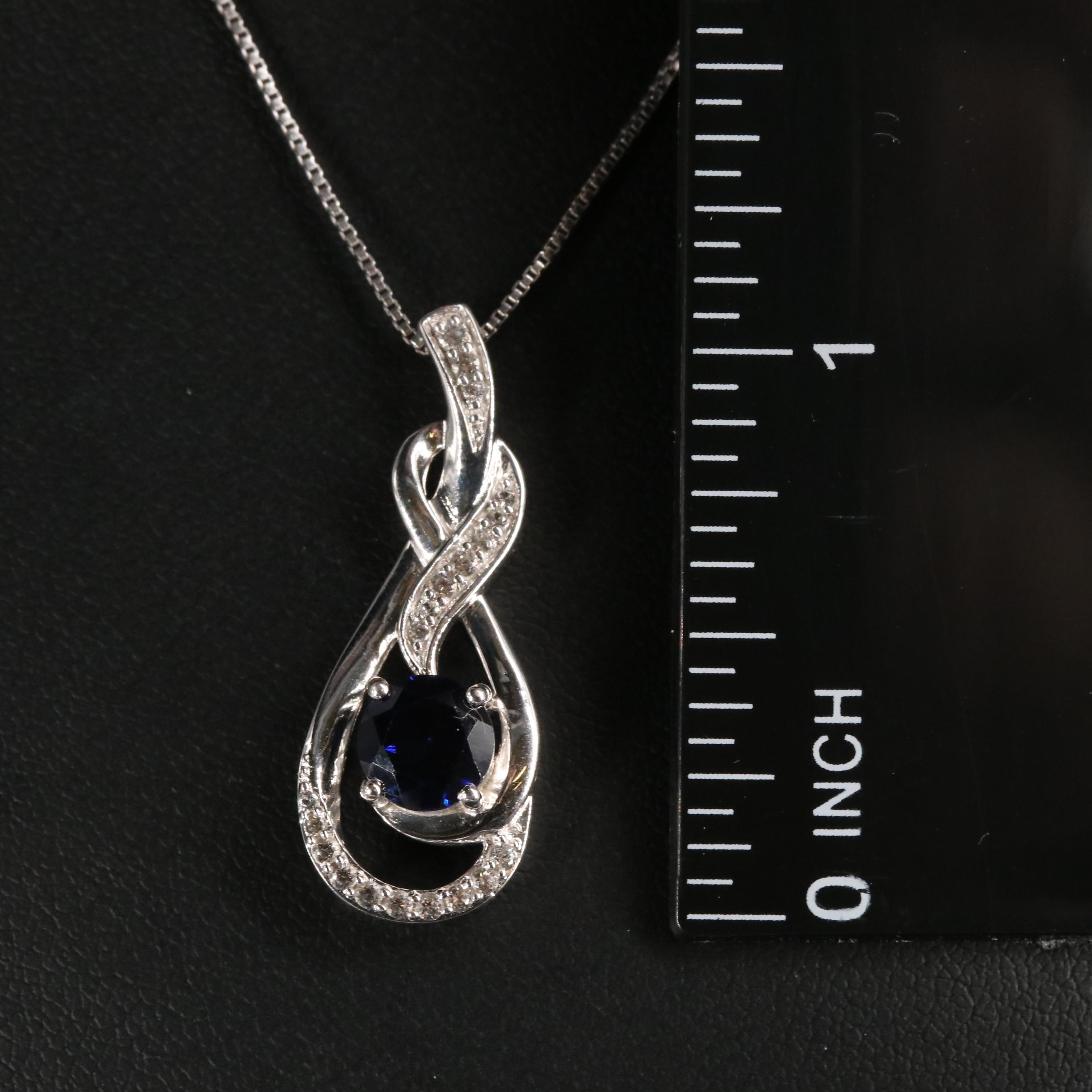 Sterling Silver Sapphire Necklace