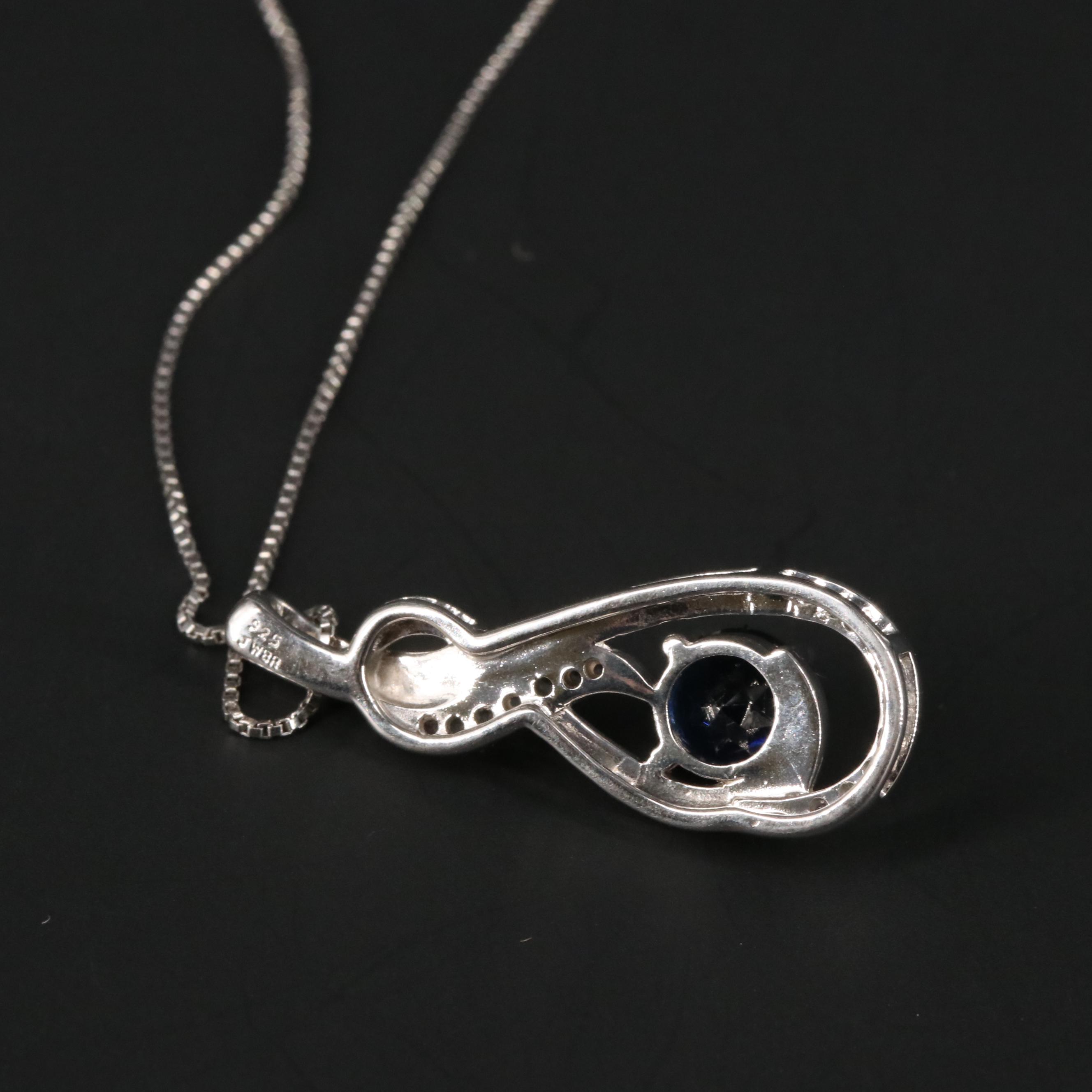 Sterling Silver Sapphire Necklace