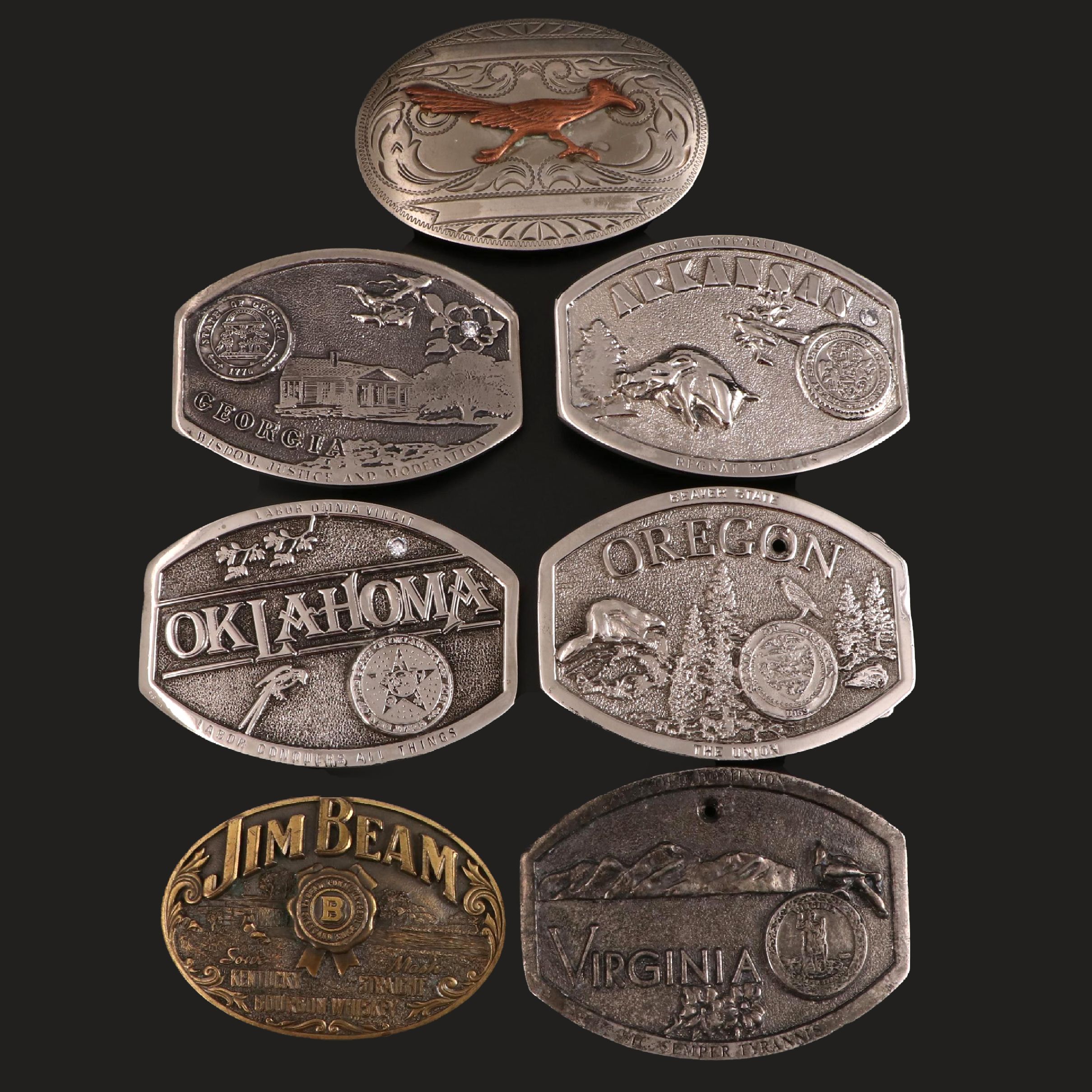 Americana-Themed Metal Belt Buckles