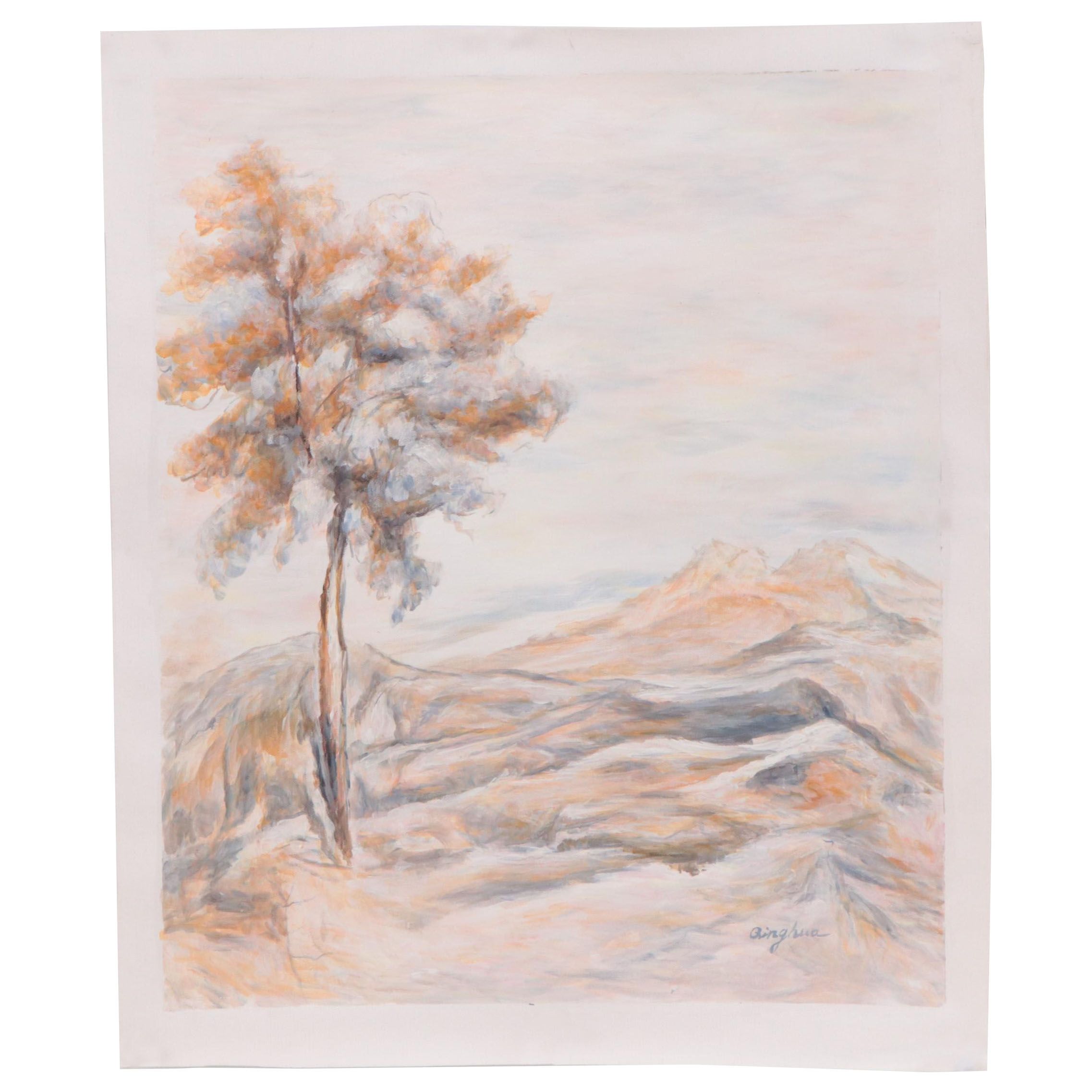 Qinghua Landscape Oil Painting, 21st Century