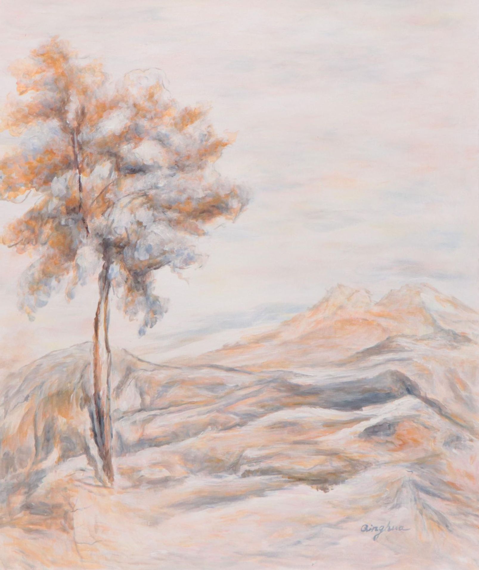 Qinghua Landscape Oil Painting, 21st Century