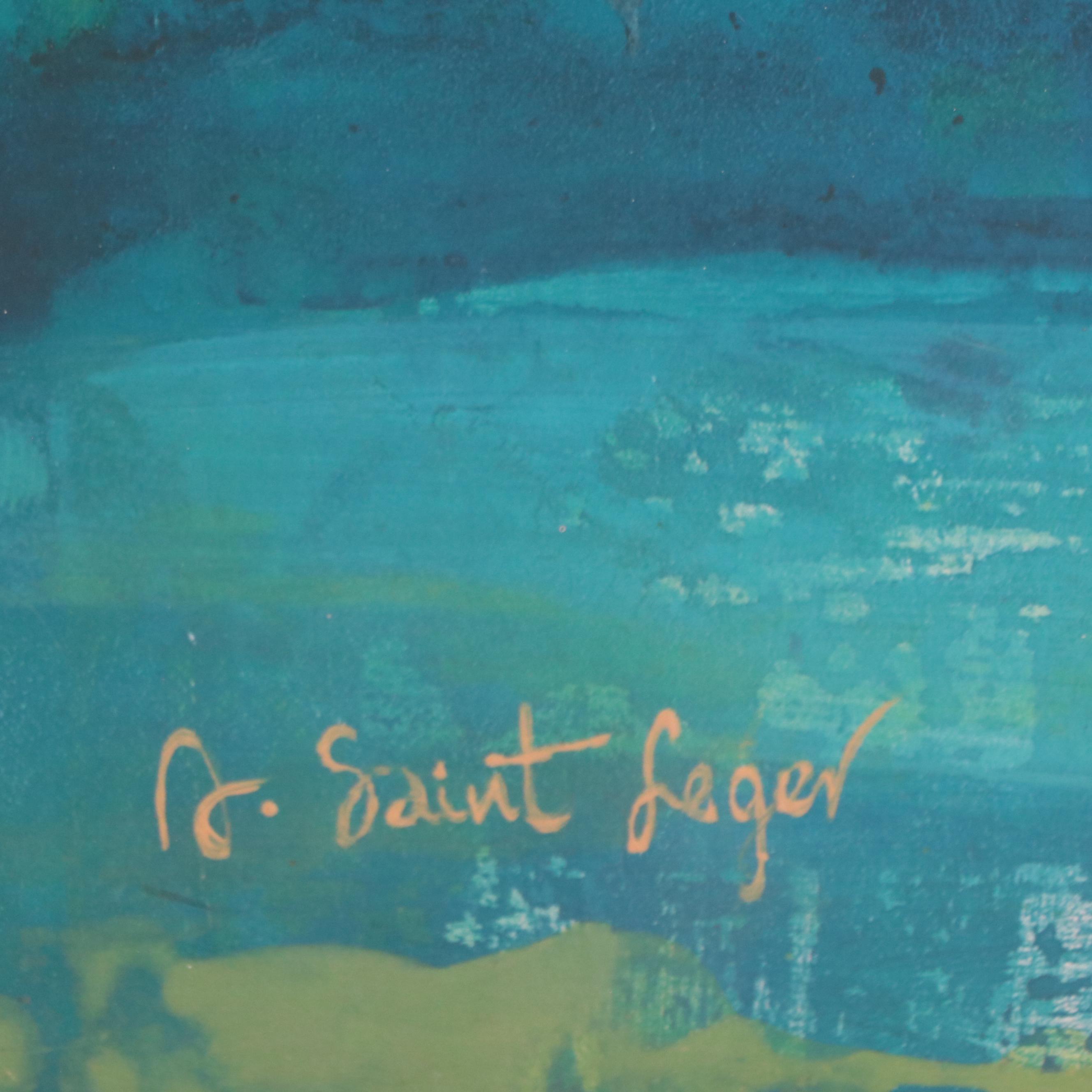 Landscape Offset Lithograph After Agnes Saint Leger, Circa 2000