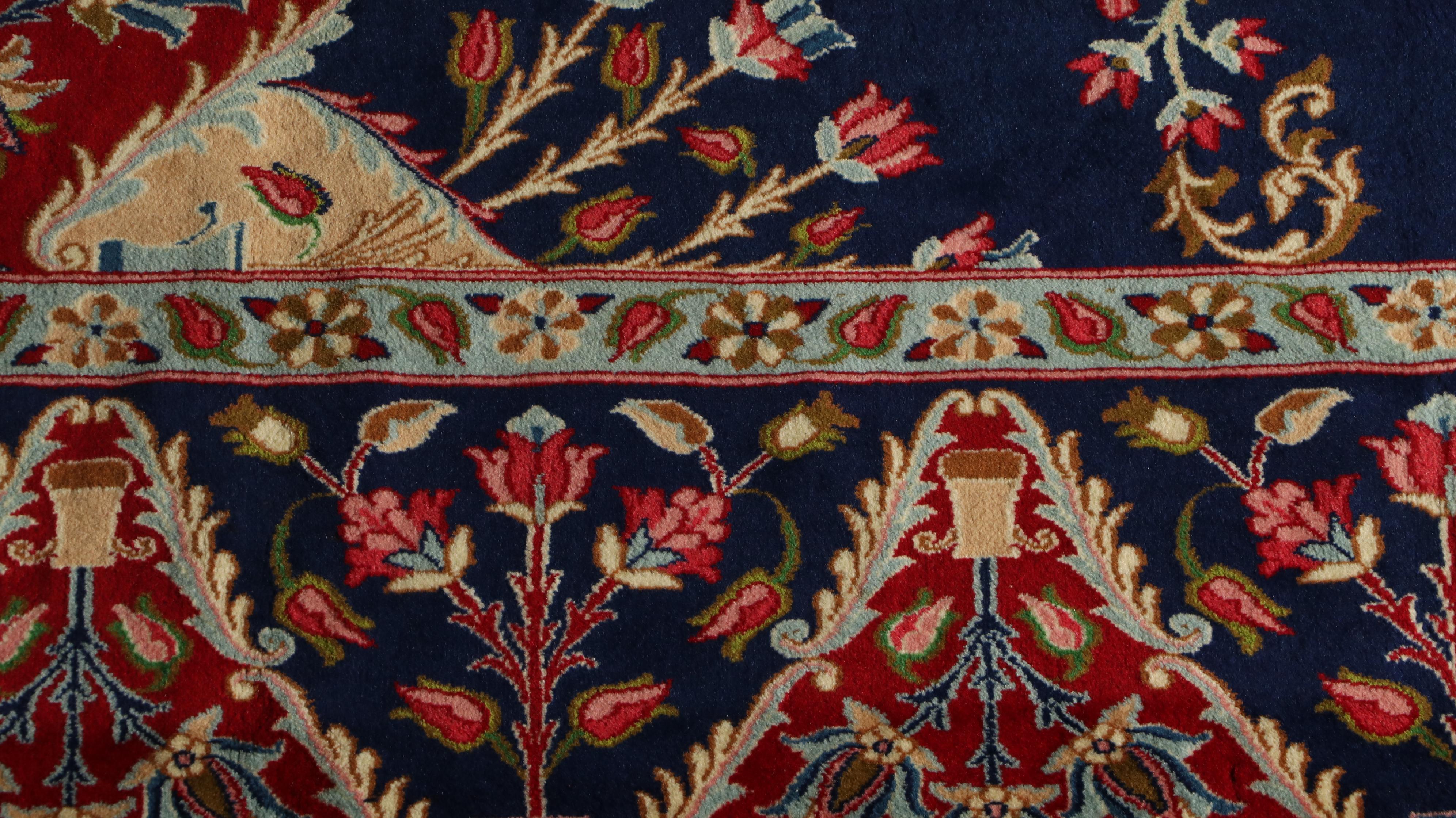 10'10 x 17'6 Hand-Knotted Persian Kashan Room Sized Rug