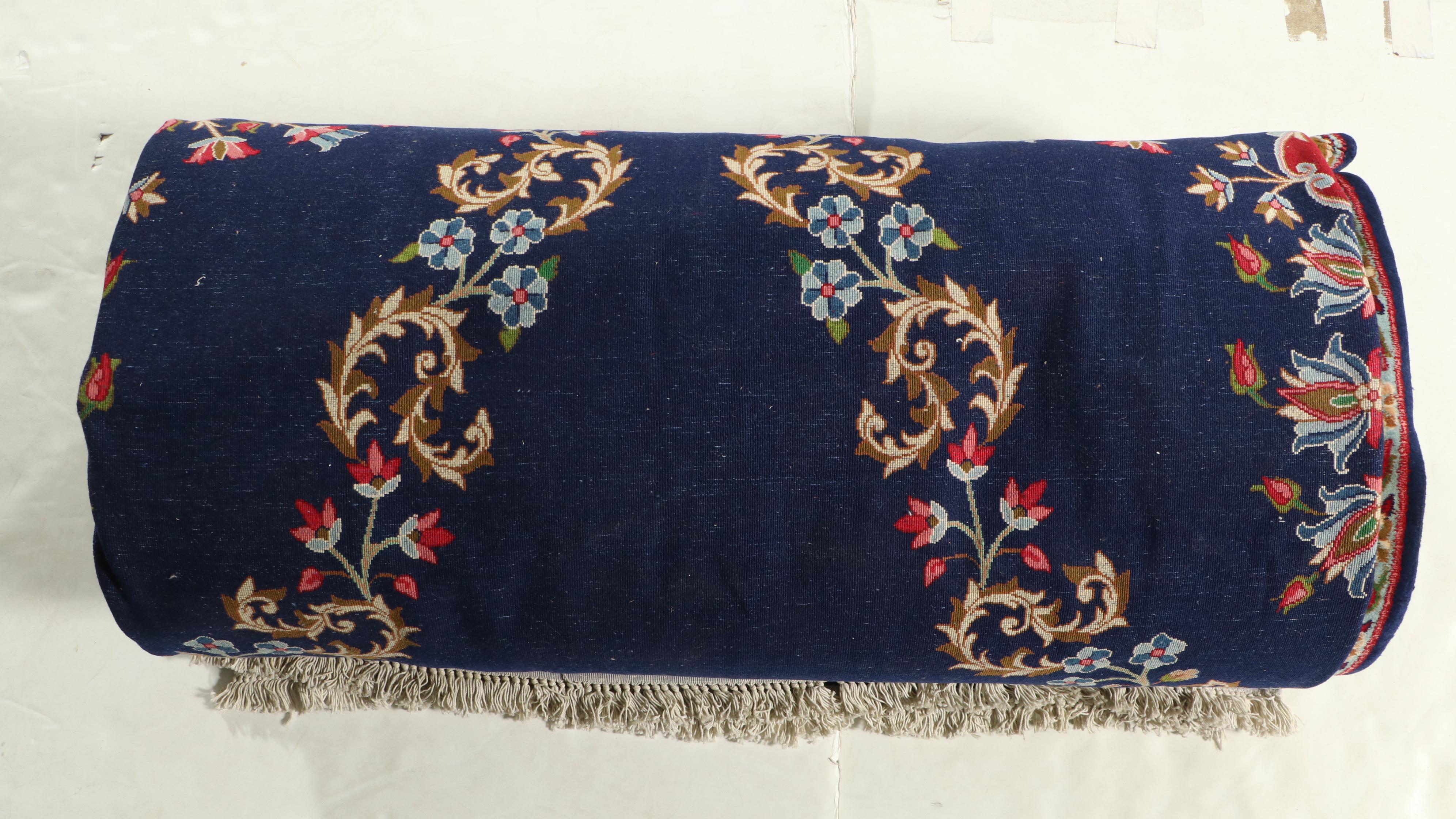 10'10 x 17'6 Hand-Knotted Persian Kashan Room Sized Rug