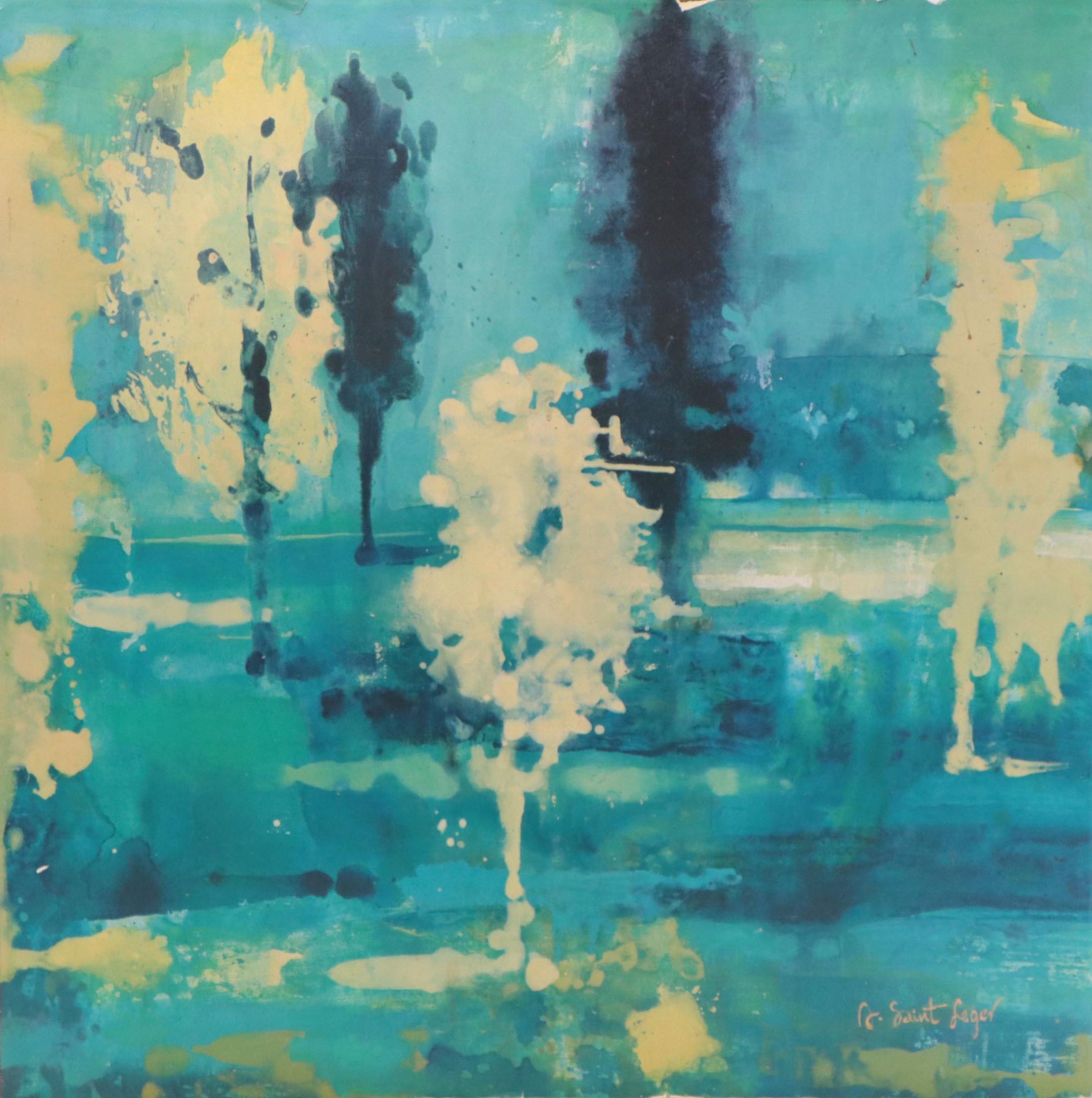 Landscape Offset Lithograph After Agnes Saint Leger, Circa 2000