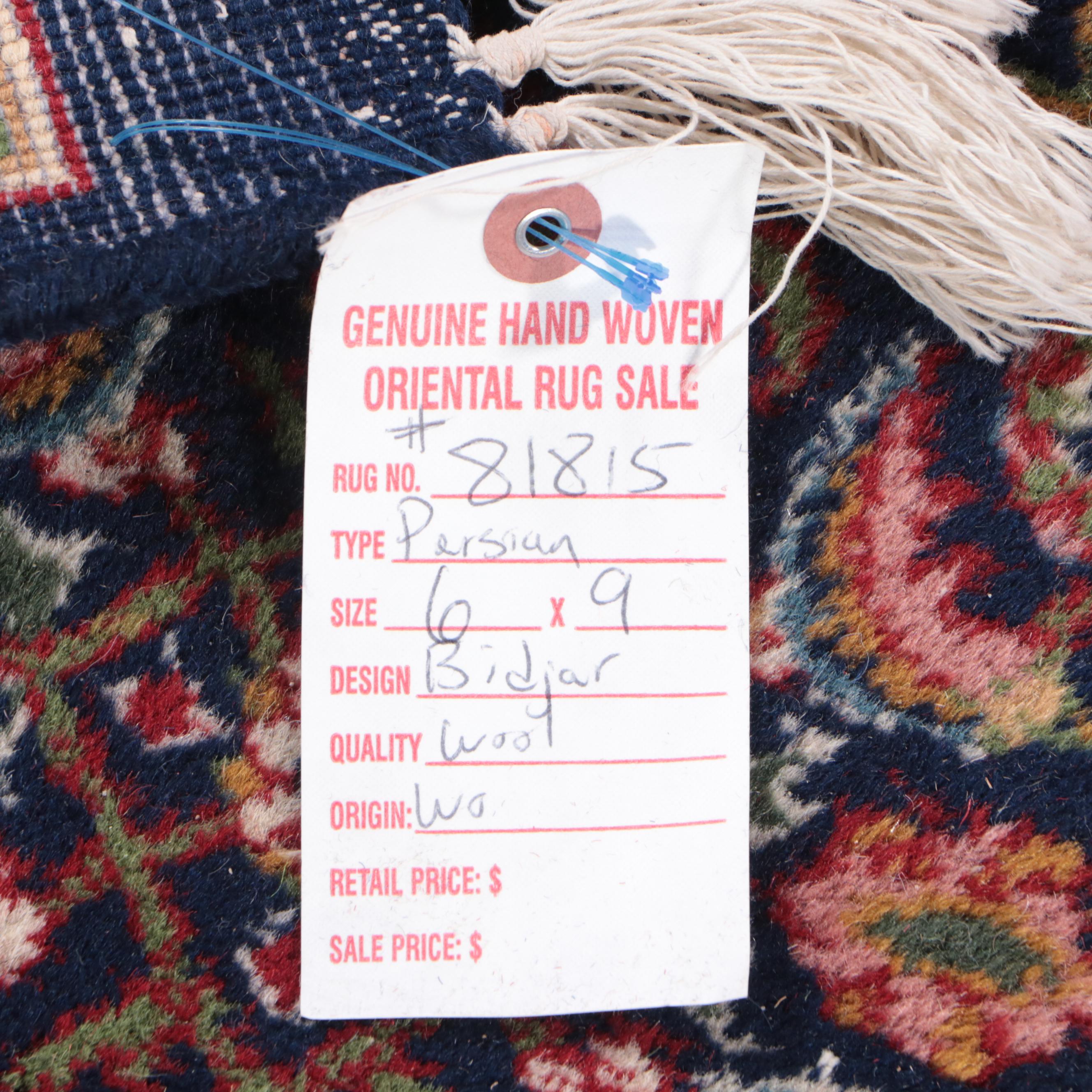 6'5 x 10'4 Hand-Knotted Persian Bijar Area Rug