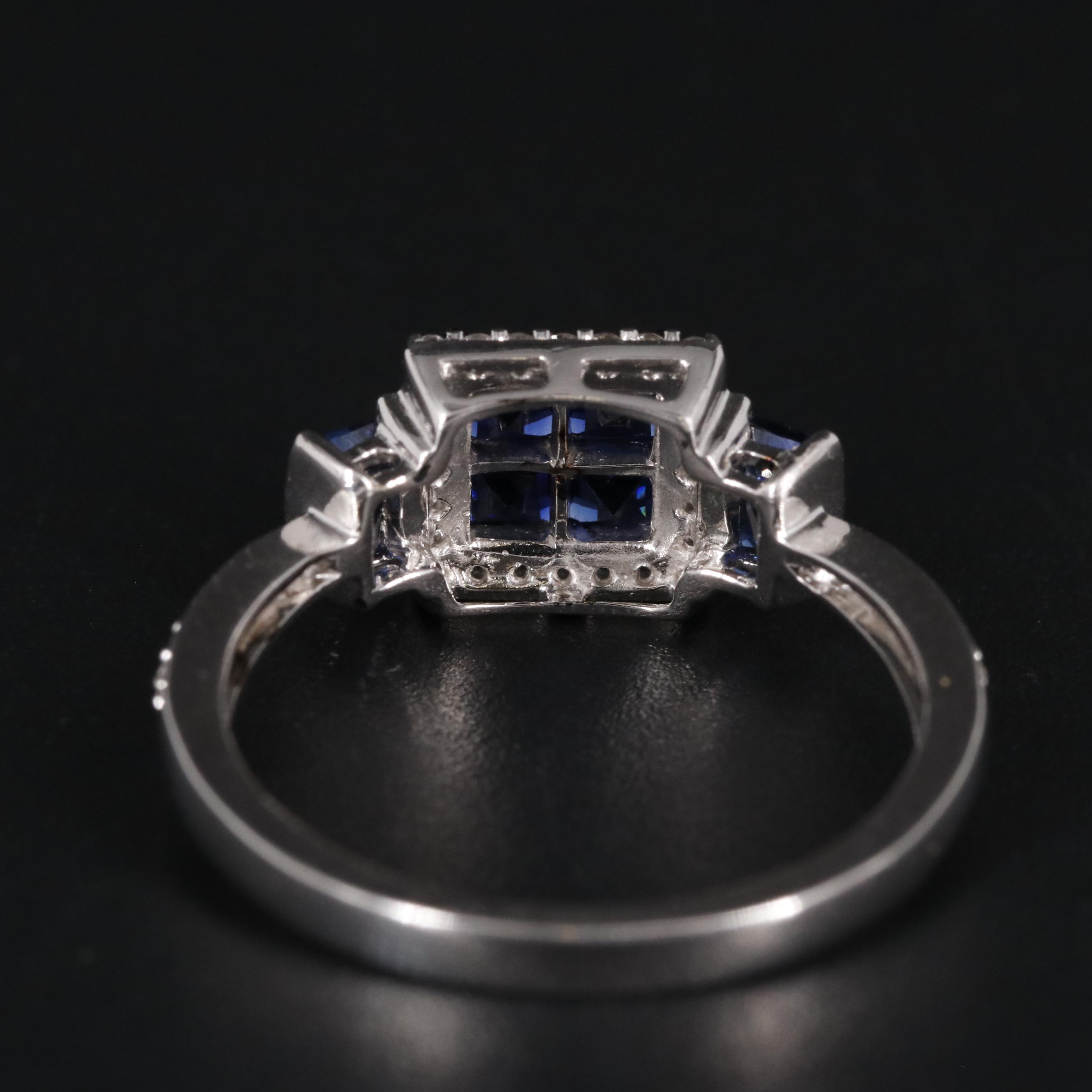 Sterling Silver Sapphire and Topaz Ring