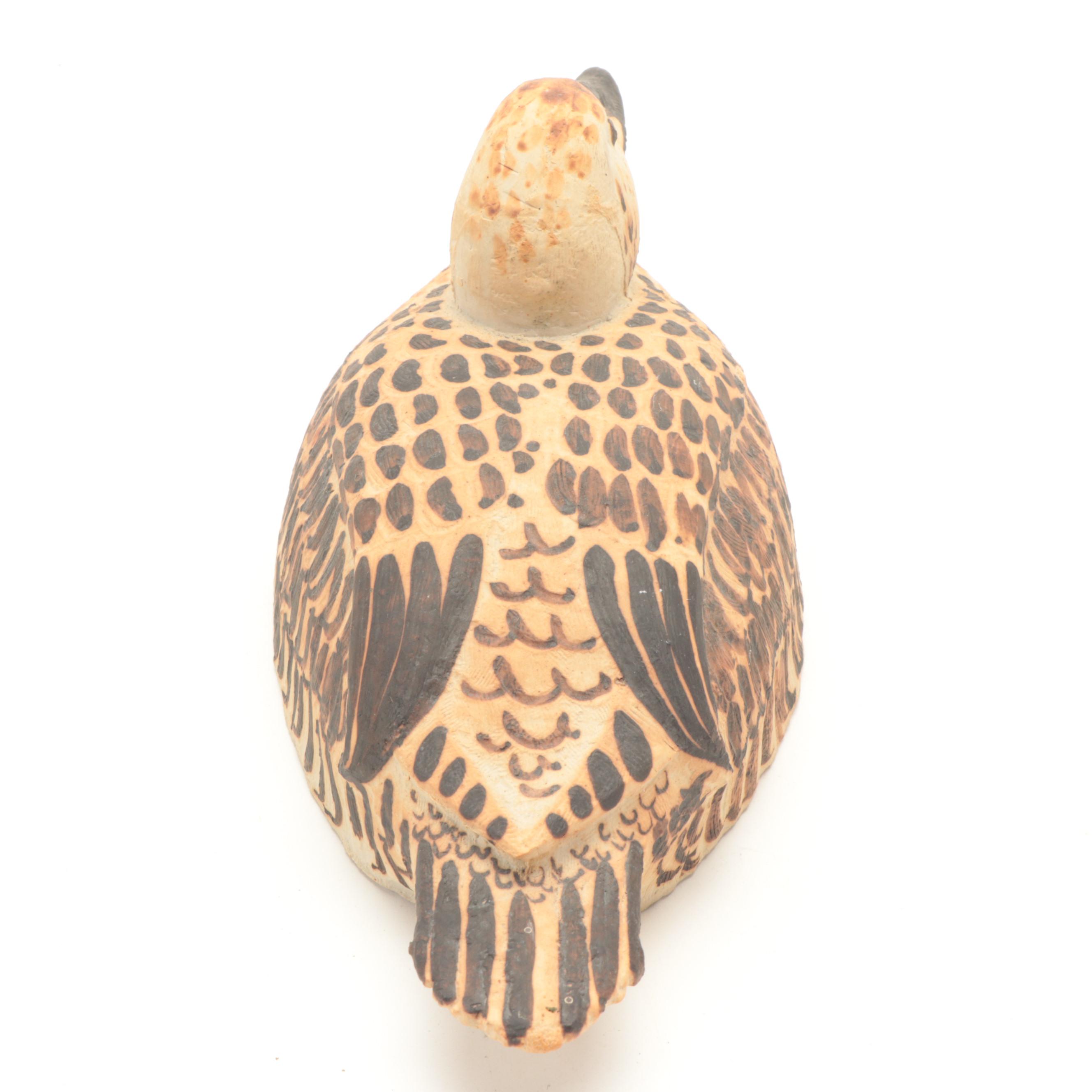 Hand-Painted Molded Bisque Duck Figurine