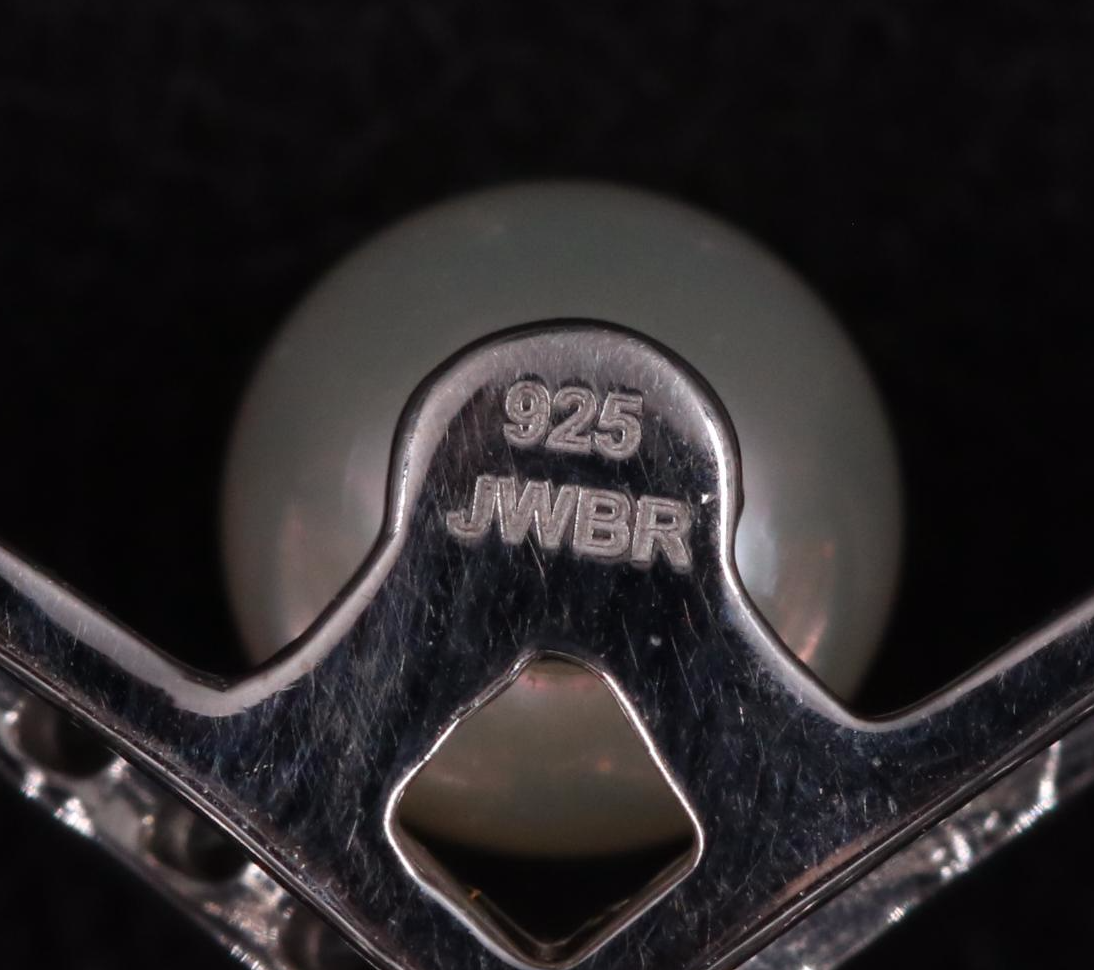 Sterling Silver Pearl and Sapphire Necklace