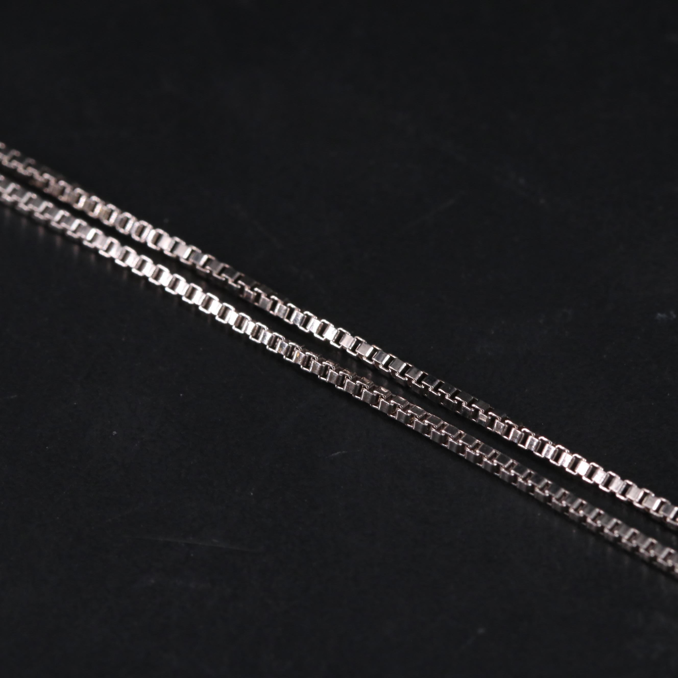 Sterling Silver Ruby and Sapphire Heart Necklace