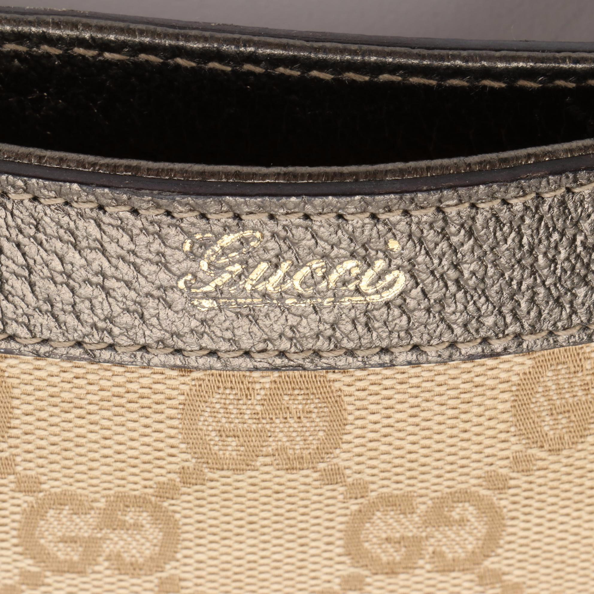 Gucci GG Canvas and Leather Handbag